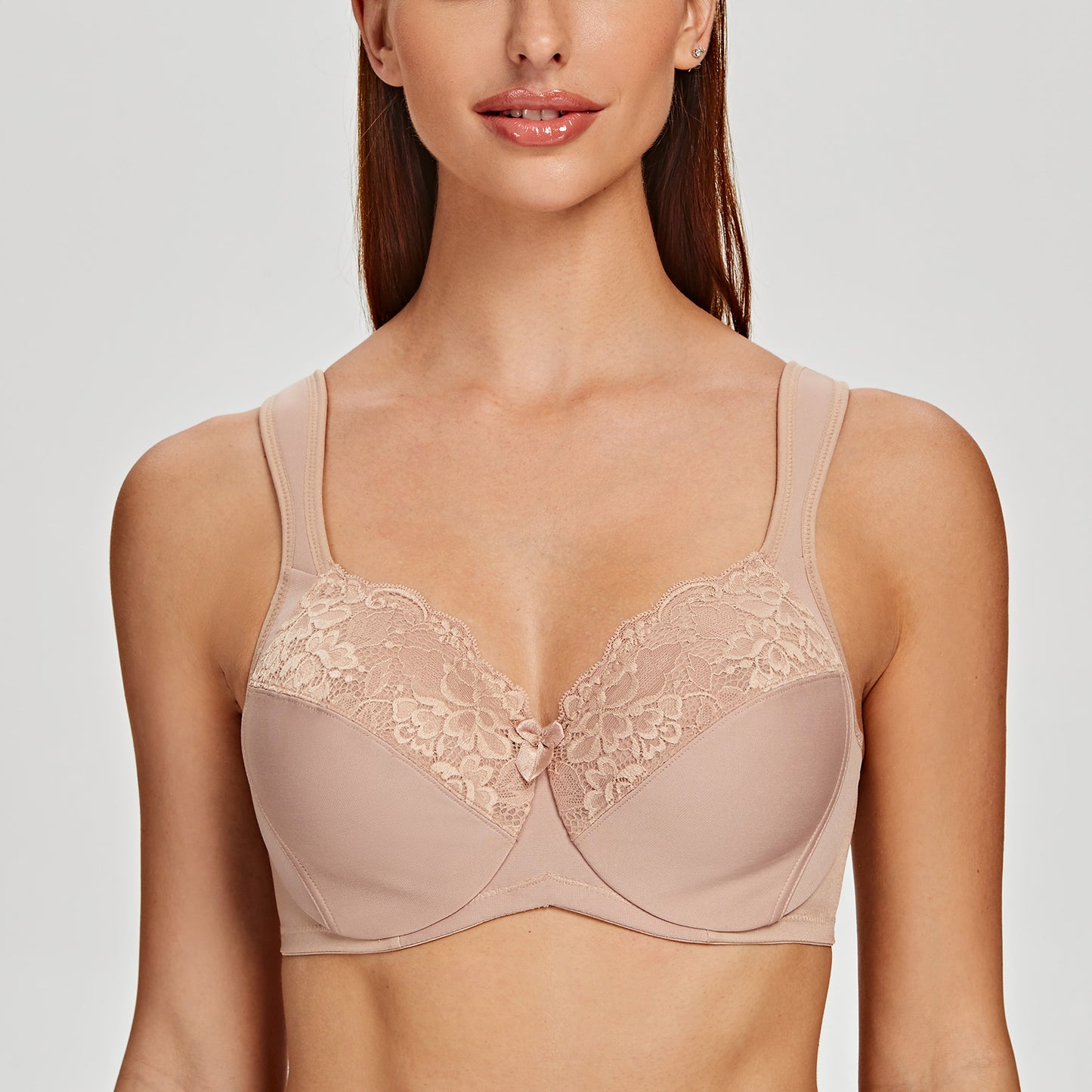 MELENECA Non Padded Underwire Minimizer Lace Bra