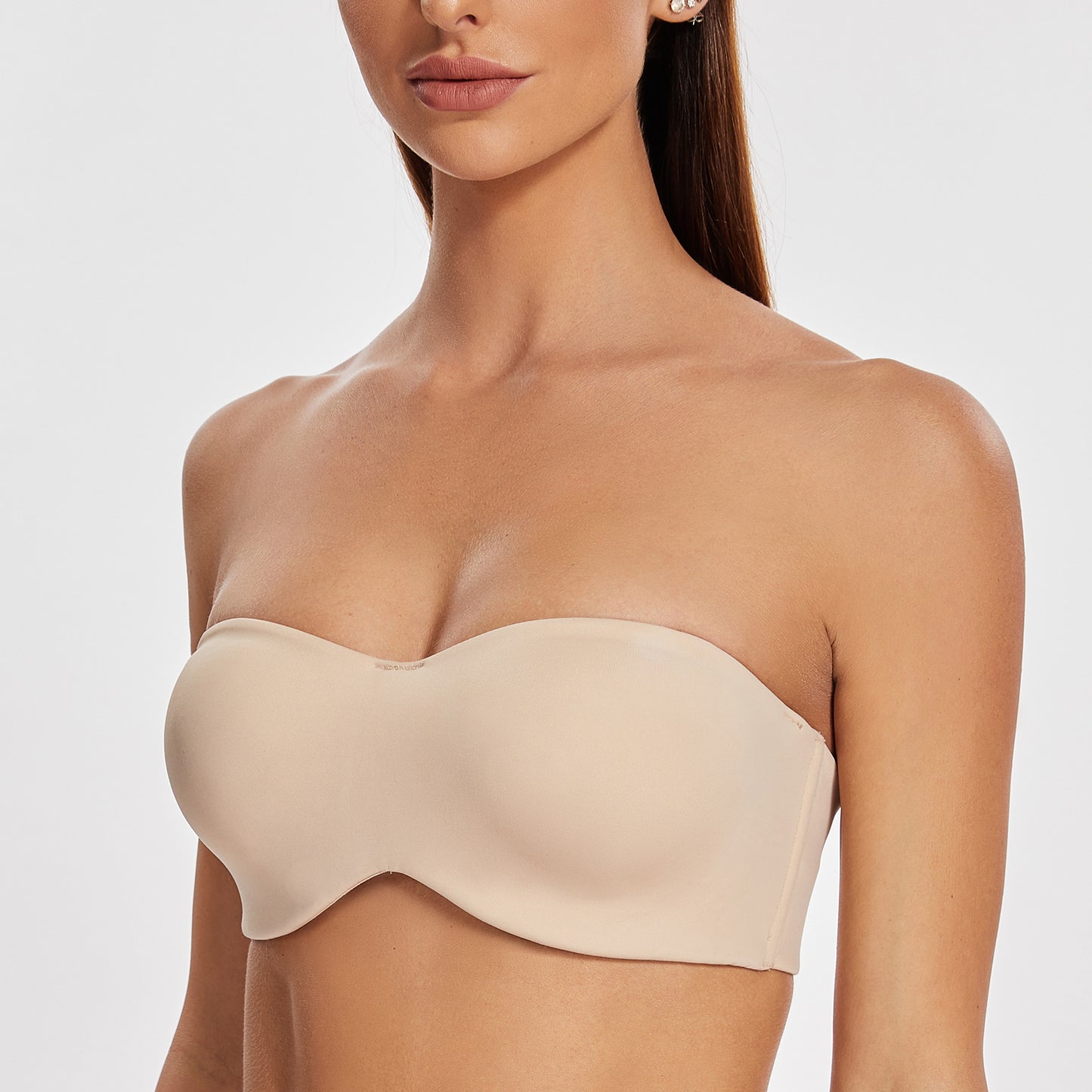 MELENECA Large Bust Minimizer Unlined Bandeau Underwire Strapless Bra
