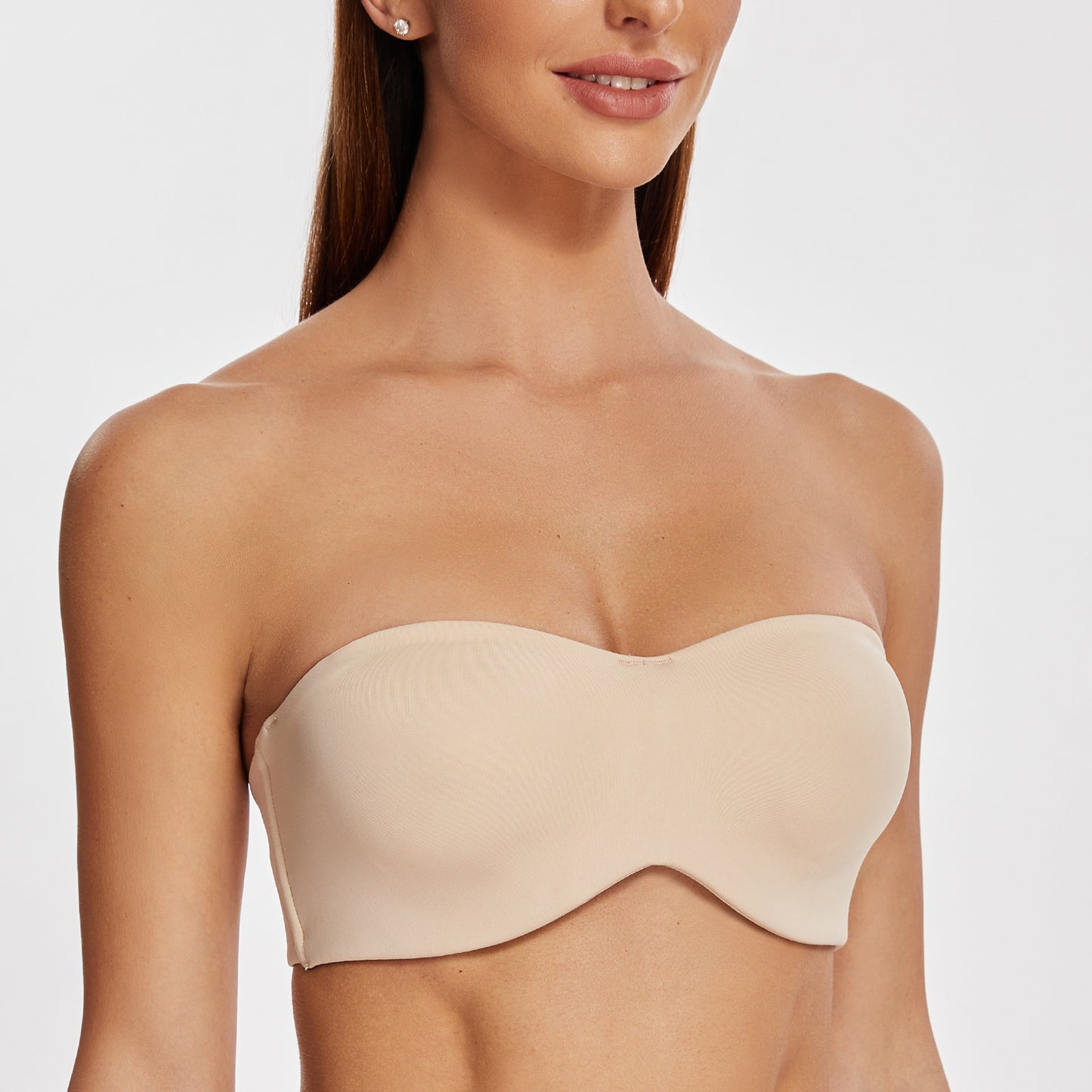 MELENECA Large Bust Minimizer Unlined Bandeau Underwire Strapless Bra