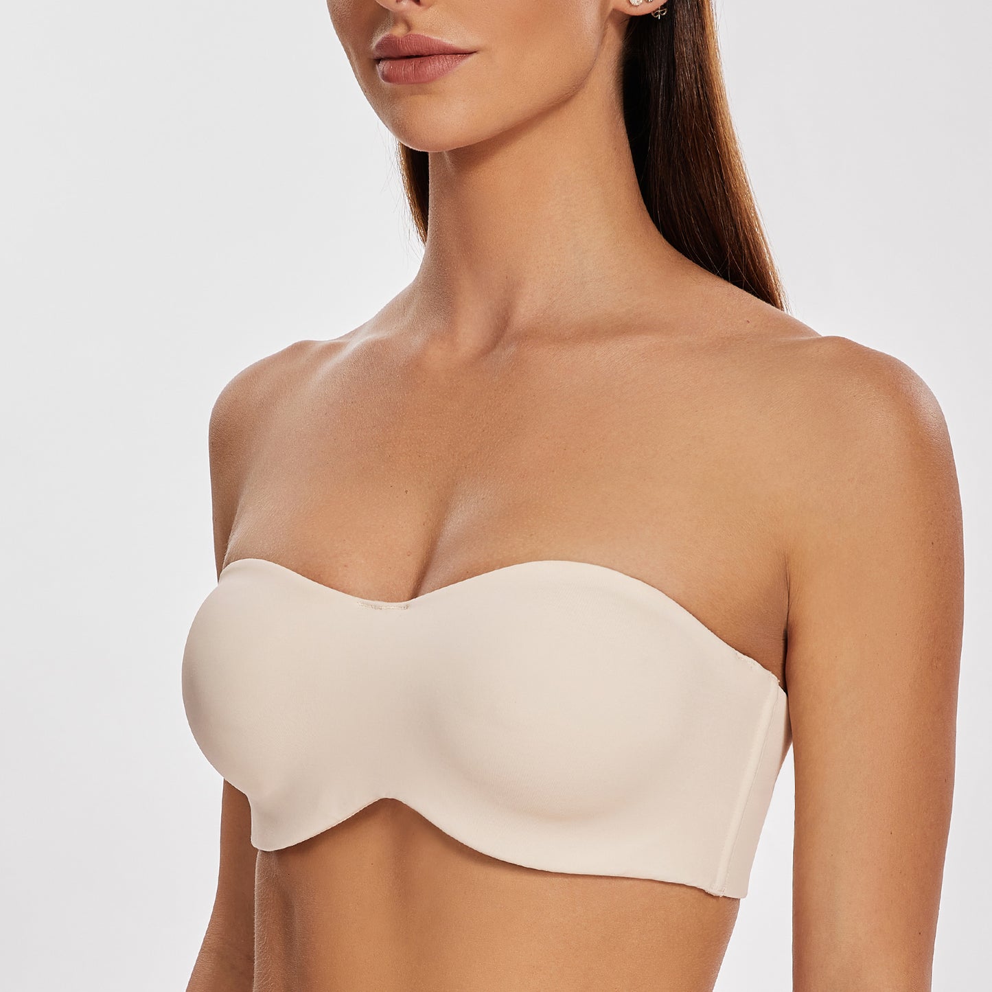 MELENECA Large Bust Minimizer Unlined Bandeau Underwire Strapless Bra