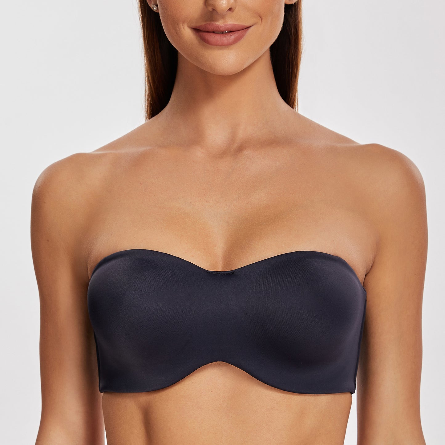MELENECA Large Bust Minimizer Unlined Bandeau Underwire Strapless Bra