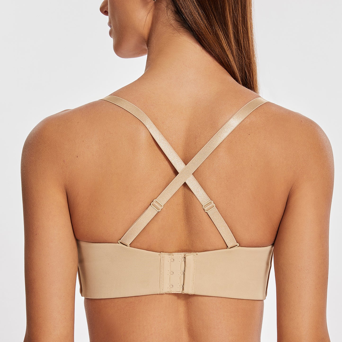 MELENECA Large Bust Minimizer Unlined Bandeau Underwire Strapless Bra