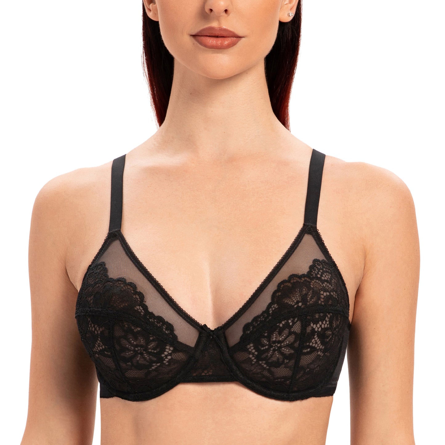 MELENECA Full Coverage No Padding Minimizer Underwire Bra