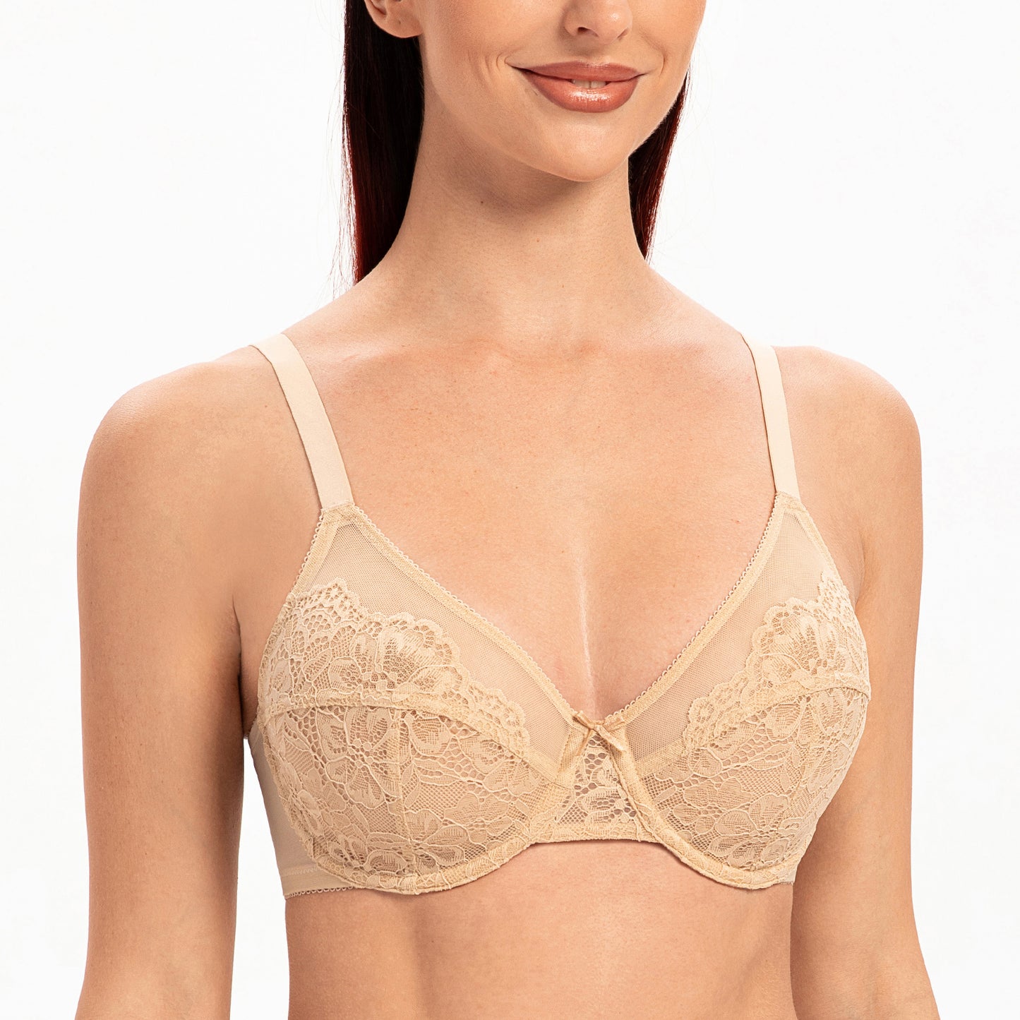 MELENECA Full Coverage No Padding Minimizer Underwire Bra