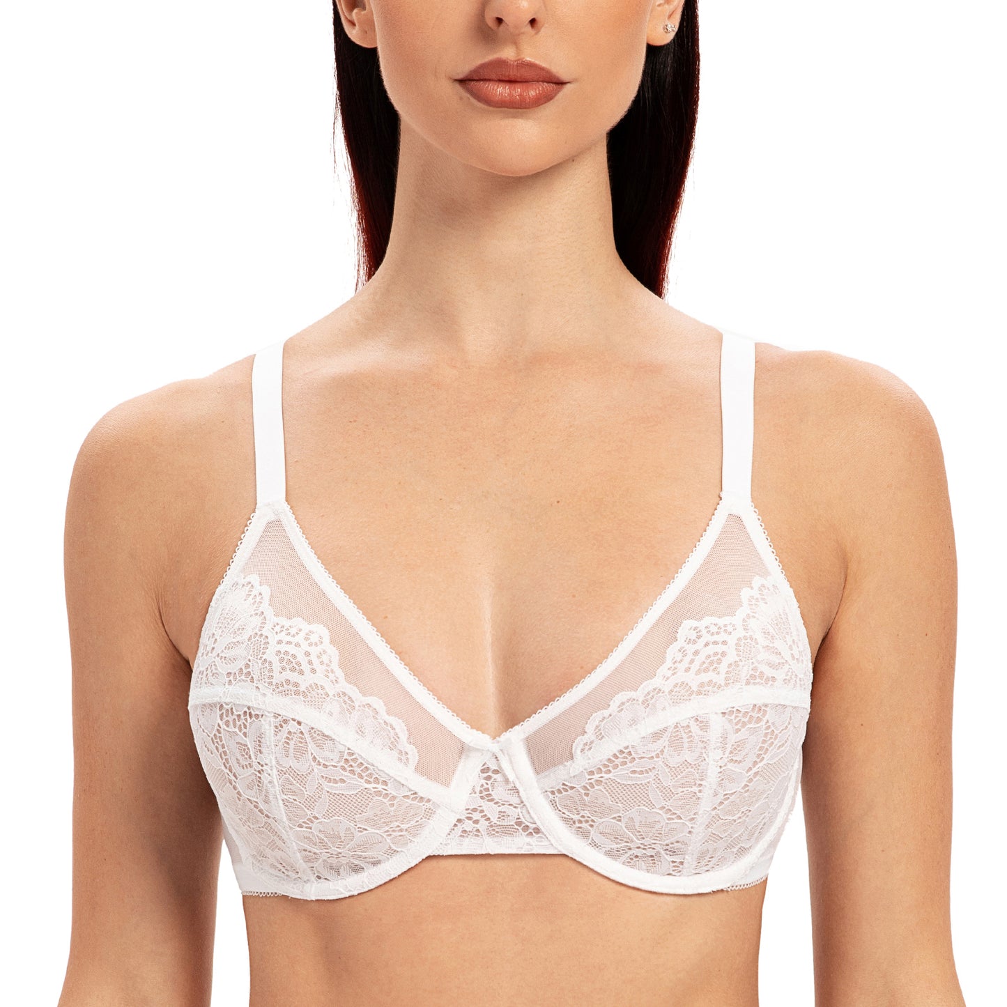 MELENECA Full Coverage No Padding Minimizer Underwire Bra