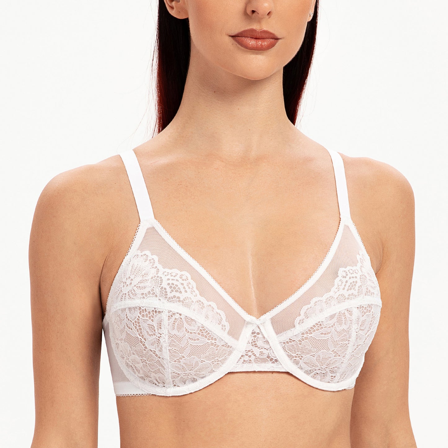 MELENECA Full Coverage No Padding Minimizer Underwire Bra