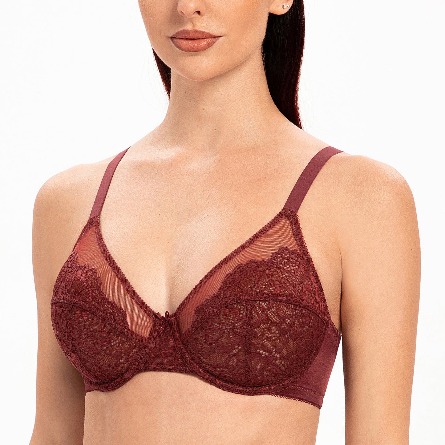 MELENECA Full Coverage No Padding Minimizer Underwire Bra