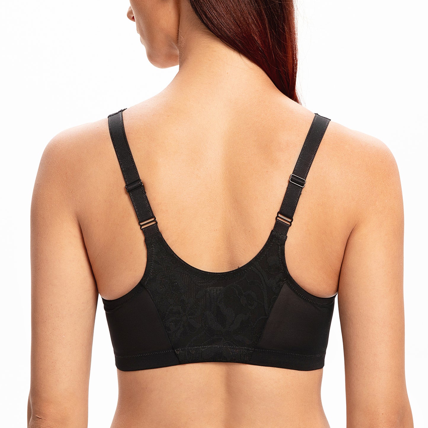 MELENECA Front Closure Racerback Stretch Lace Underwire Bra