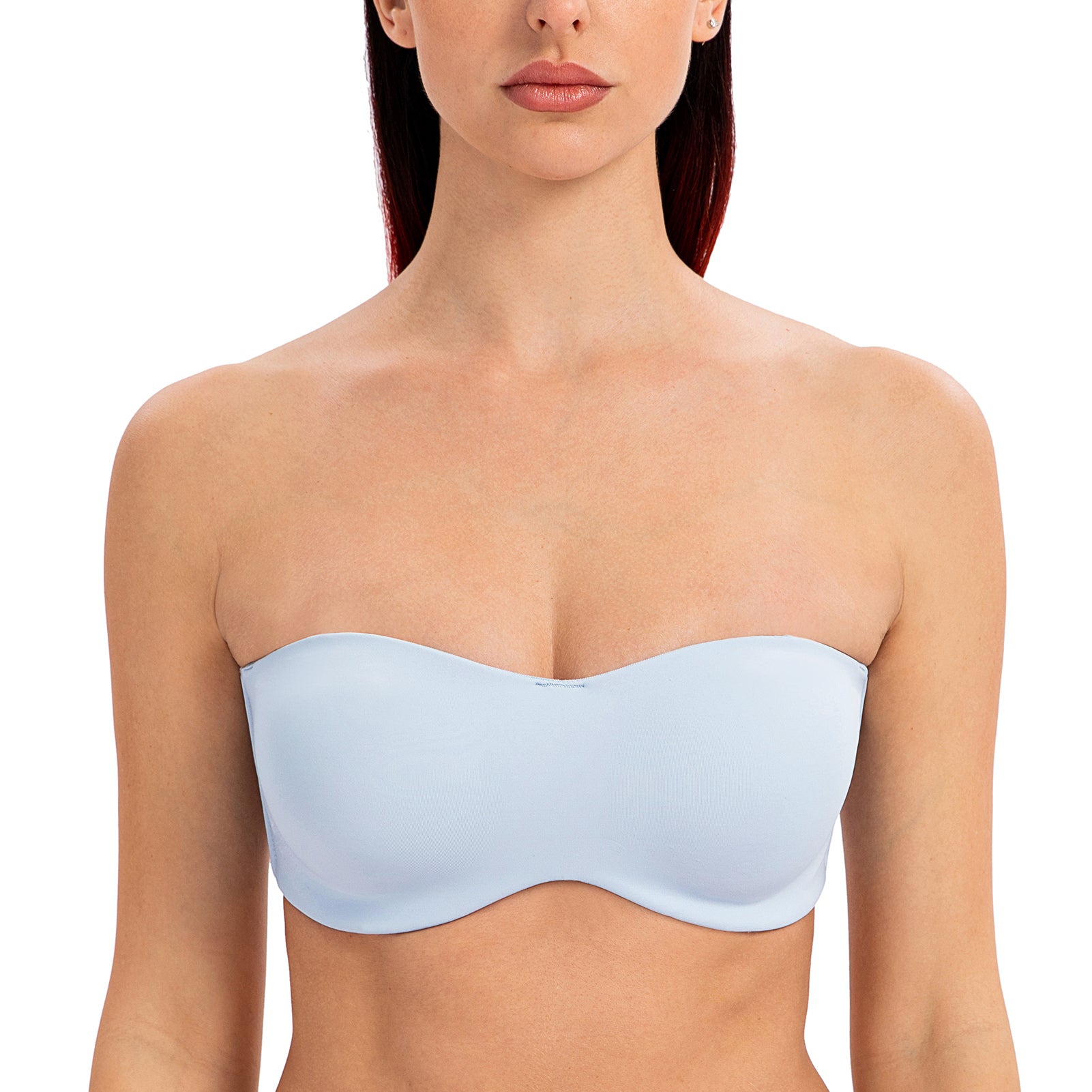 MELENECA Women's Strapless Bra for Large Bust Minimizer Unlined Bandeau  with Underwire