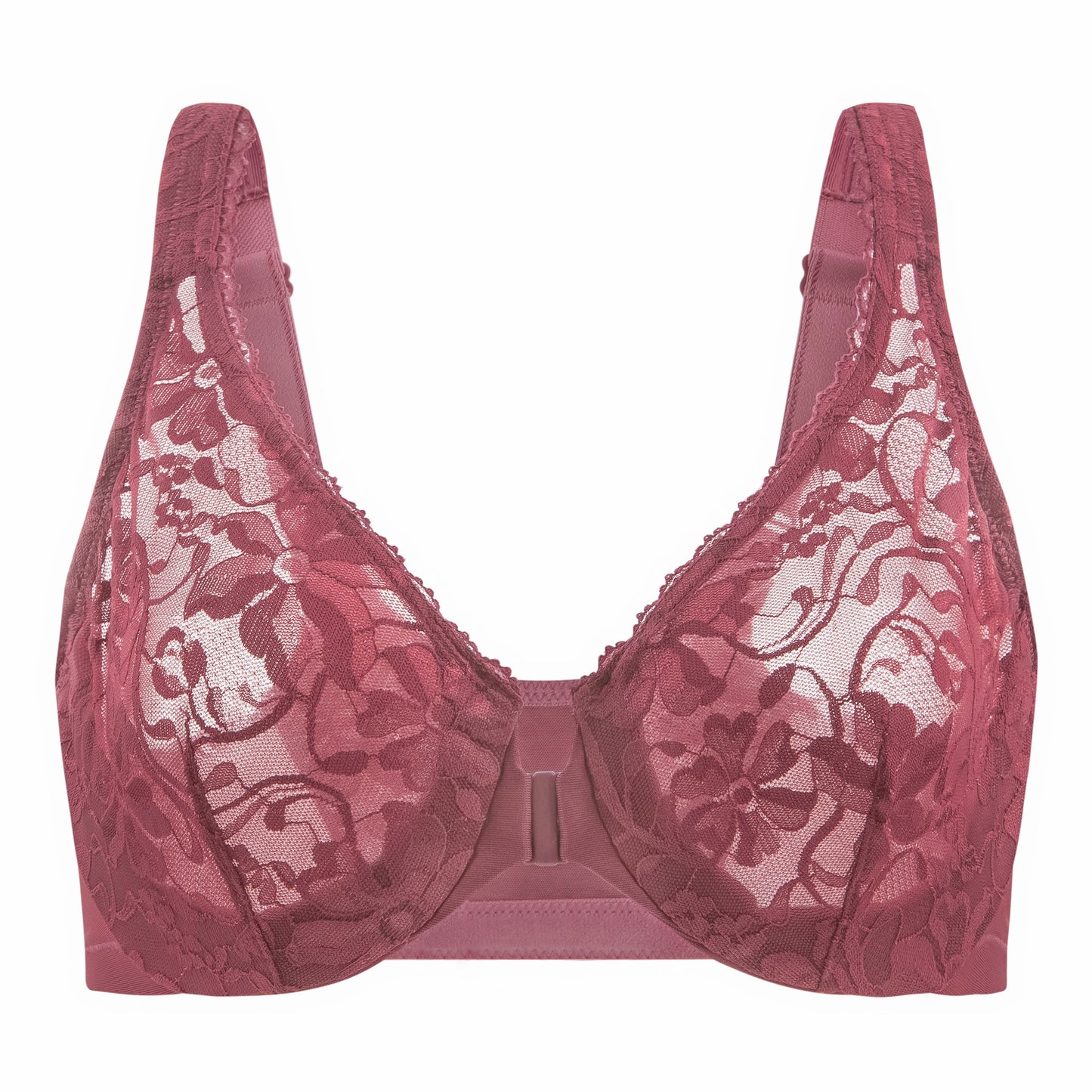 MELENECA Front Closure Racerback Stretch Lace Underwire Bra