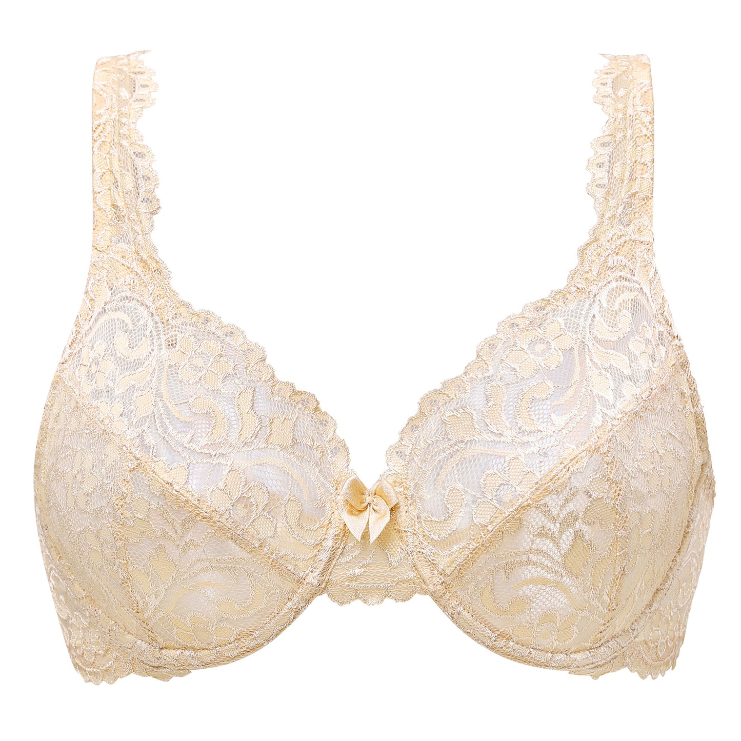 MELENECA No Padding Plus Size Lace Underwire Full Coverage Bra