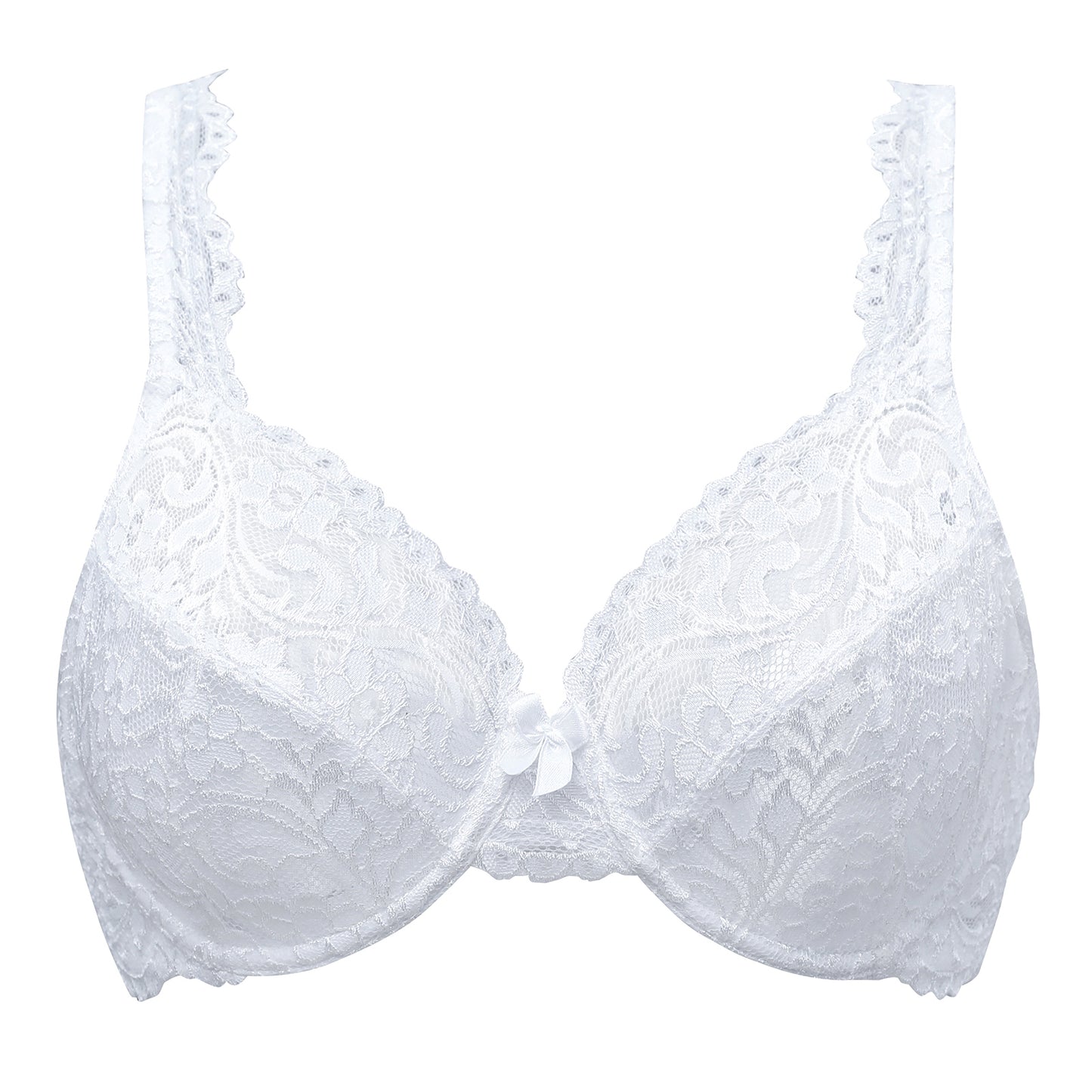 MELENECA No Padding Plus Size Lace Underwire Full Coverage Bra