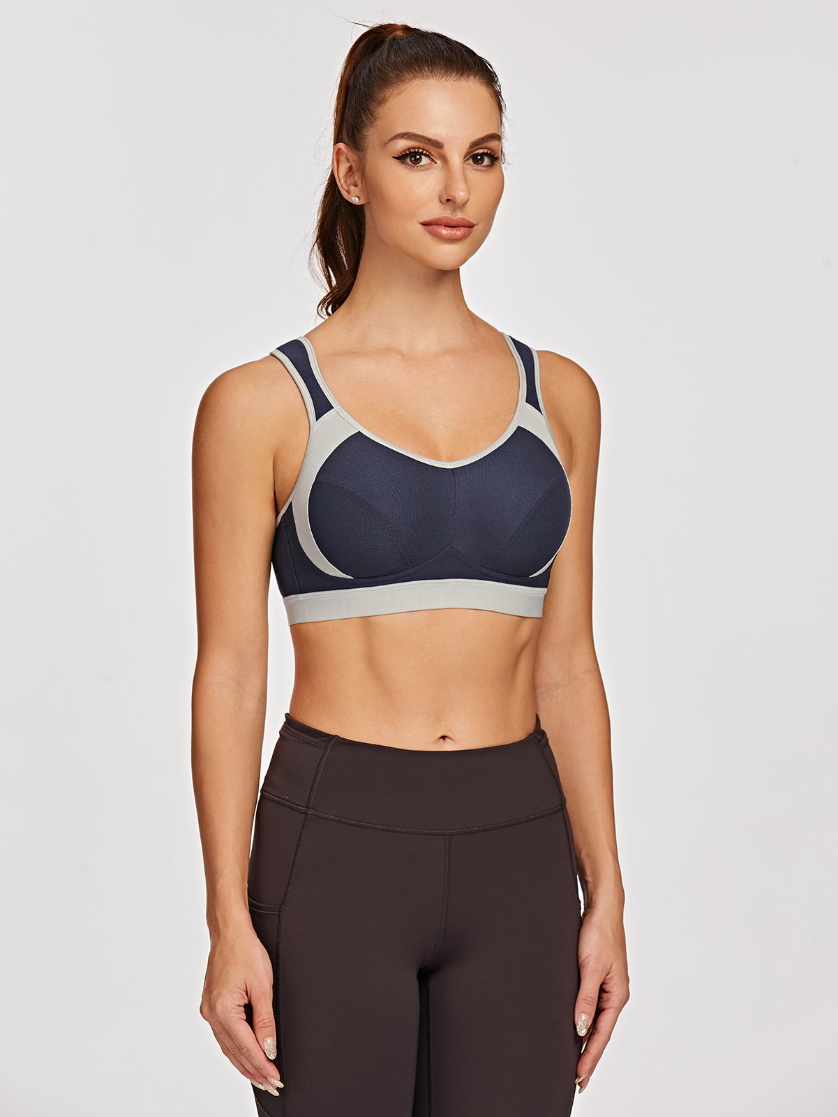 AGONVIN Women's High Impact Support Wirefree Bounce Control Plus Size Workout Sports Bra