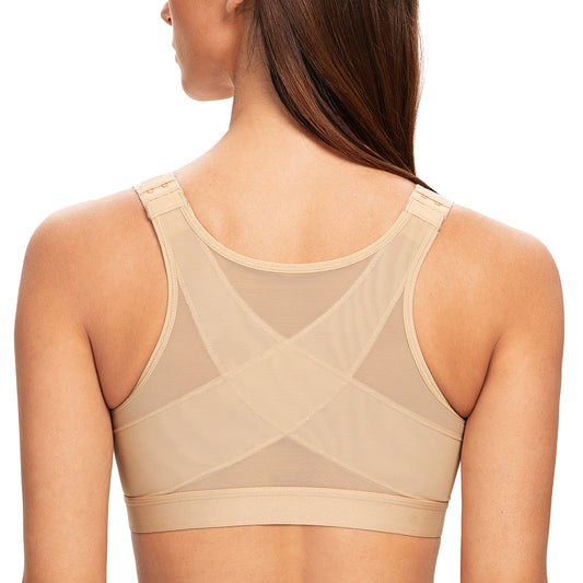 MELENECA Front Closure Wirefree Back Support Posture Bra
