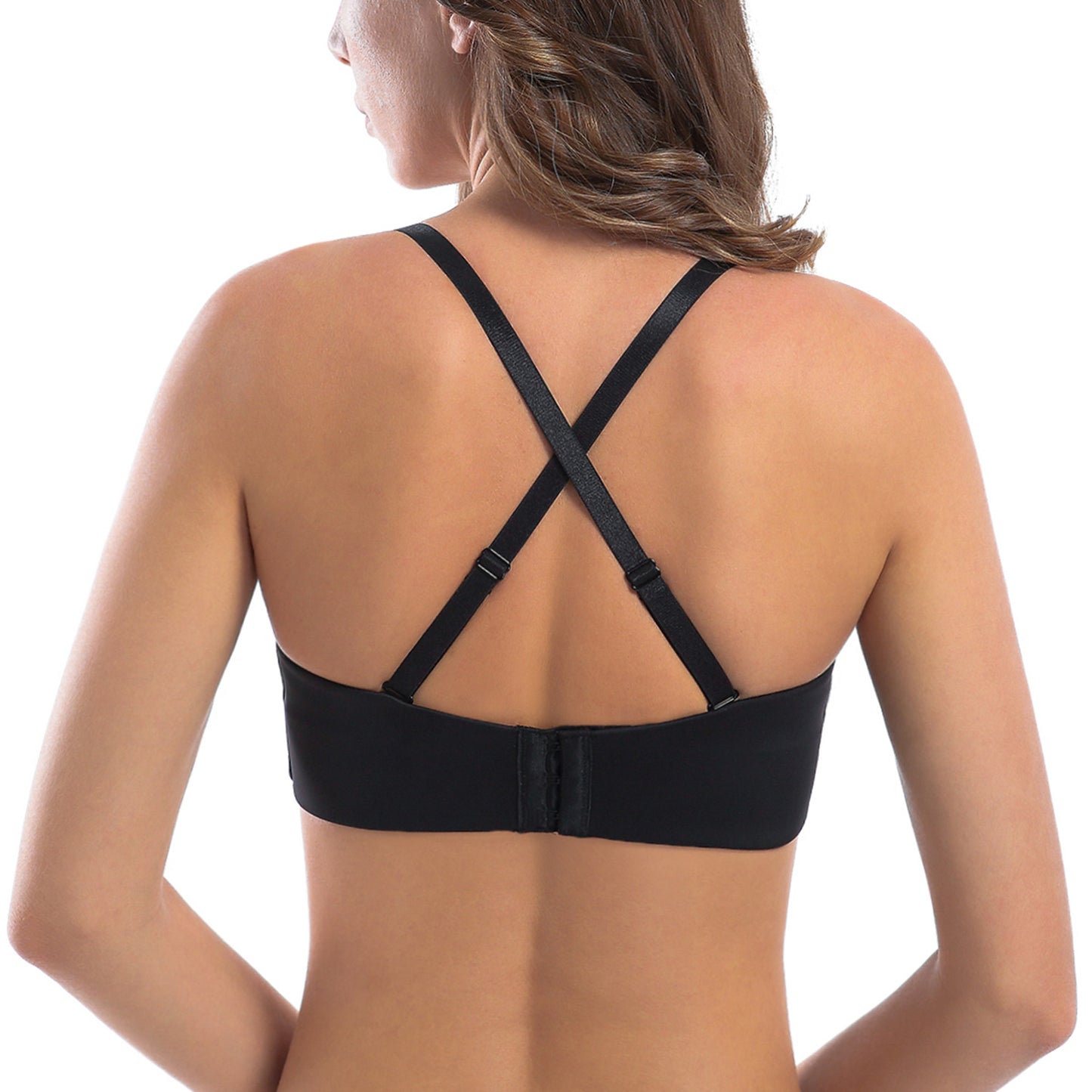 MELENECA Large Bust Minimizer Unlined Bandeau Underwire Strapless Bra