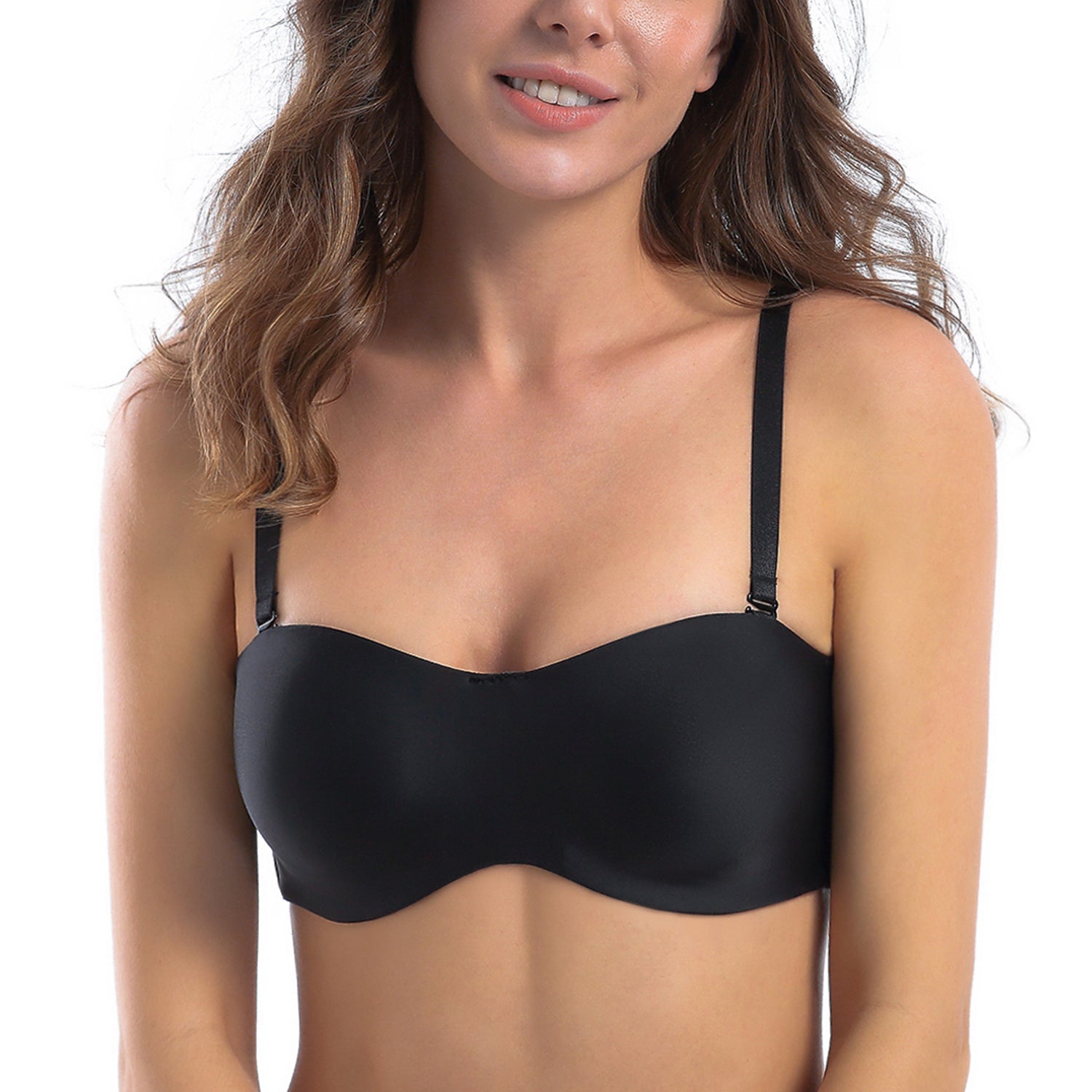  Womens Strapless Bra Unlined Underwire Minimizer