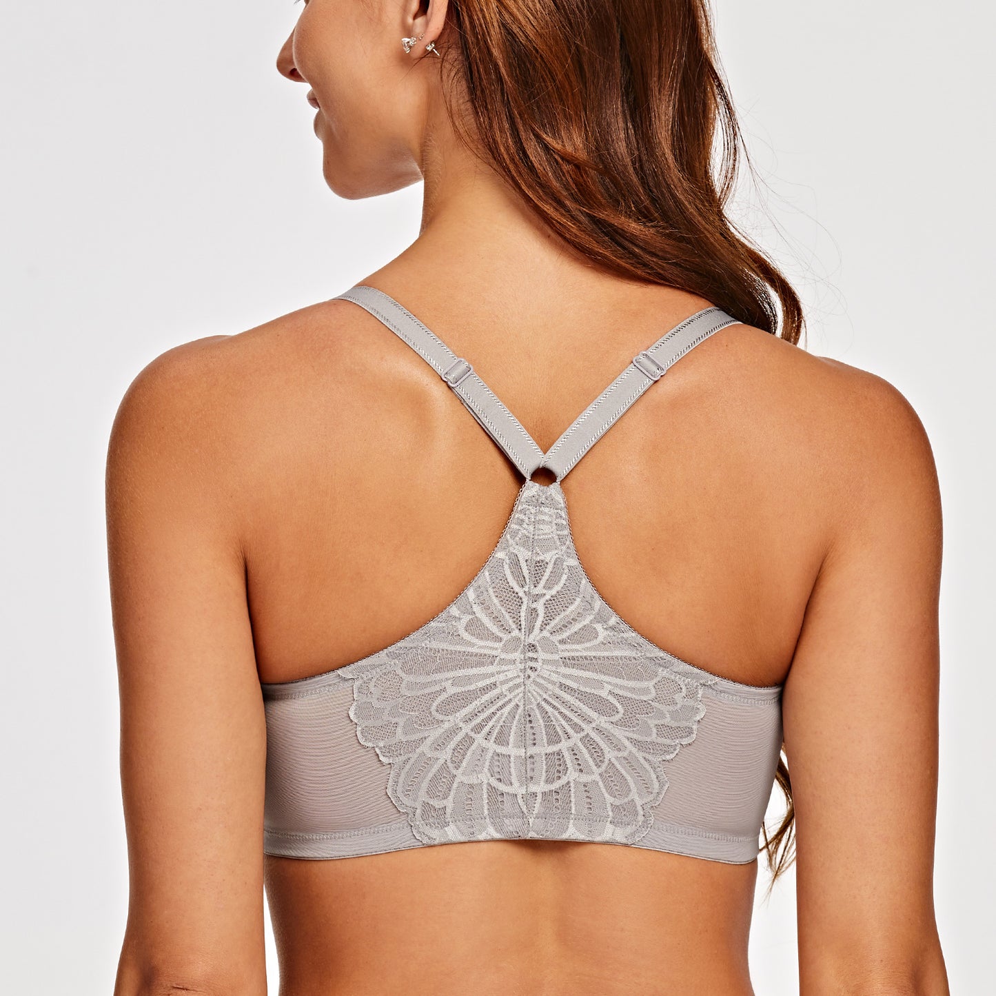MELENECA Racerback Front Closure Unlined Underwire Bra