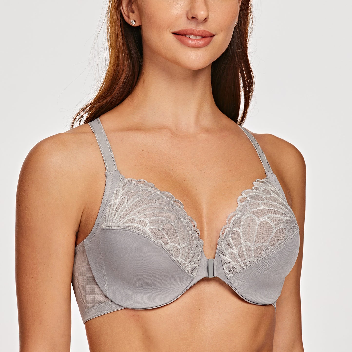 MELENECA Racerback Front Closure Unlined Underwire Bra
