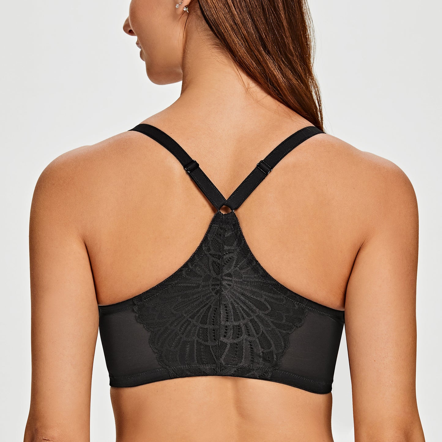 MELENECA Racerback Front Closure Unlined Underwire Bra