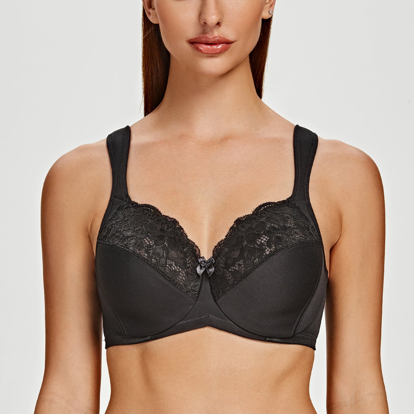 MELENECA Non Padded Underwire Minimizer Lace Bra