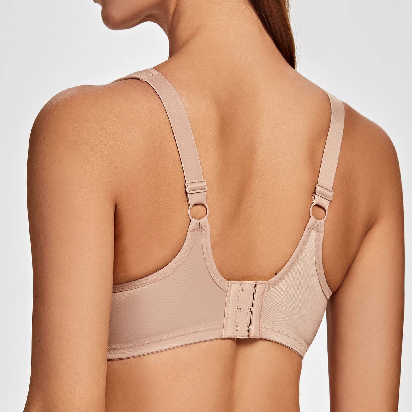 MELENECA Floral Lace Non-Padded Minimizer Underwire Bra