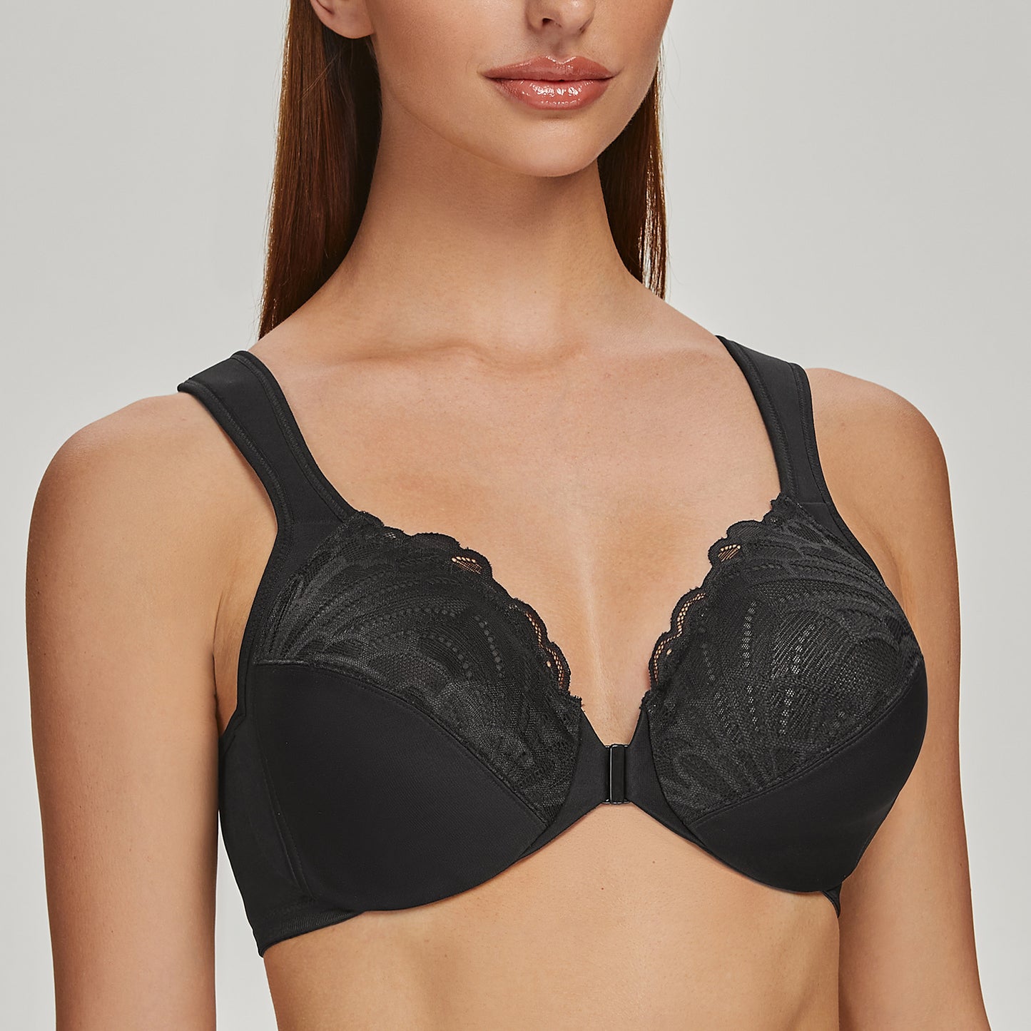 MELENECA Front Closure Underwire Unlined Lace Cup Bras