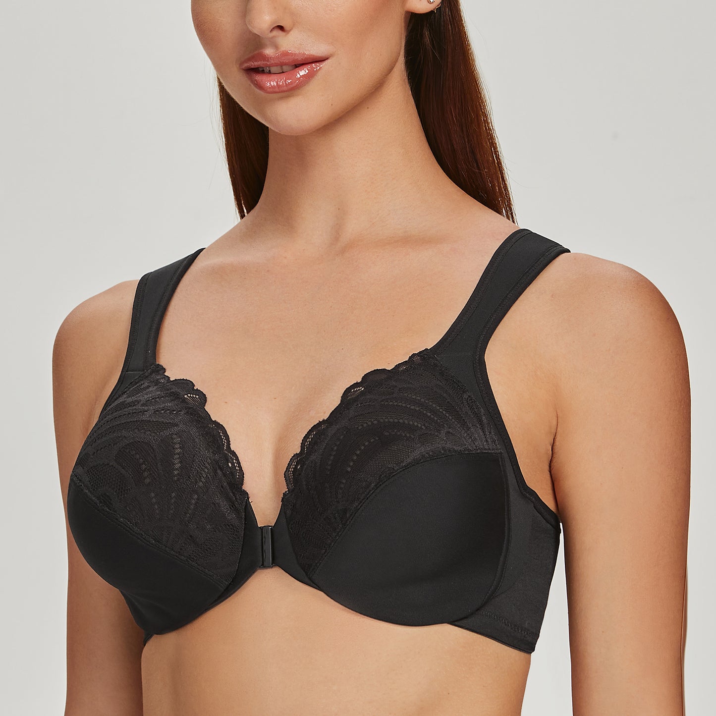 MELENECA Front Closure Underwire Unlined Lace Cup Bras