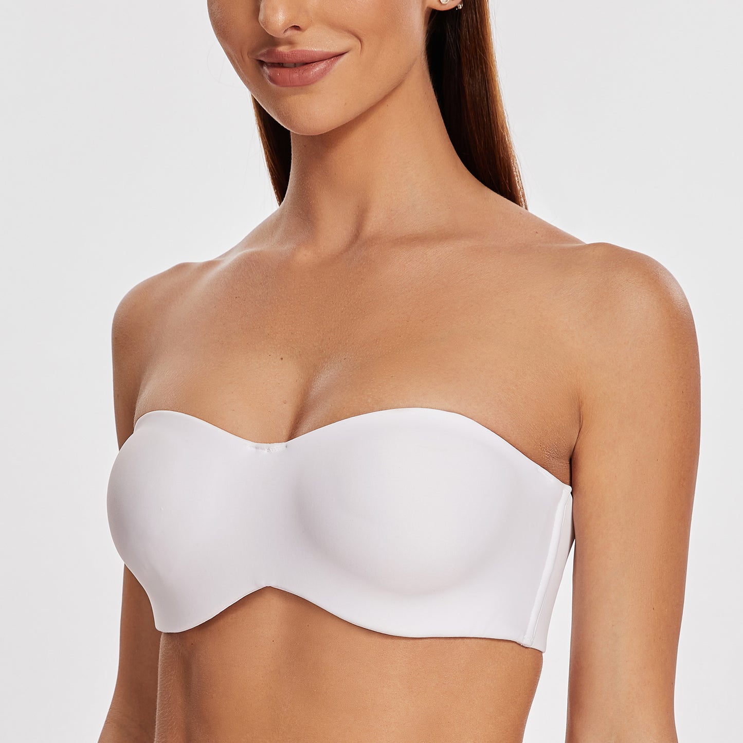 MELENECA Large Bust Minimizer Unlined Bandeau Underwire Strapless Bra