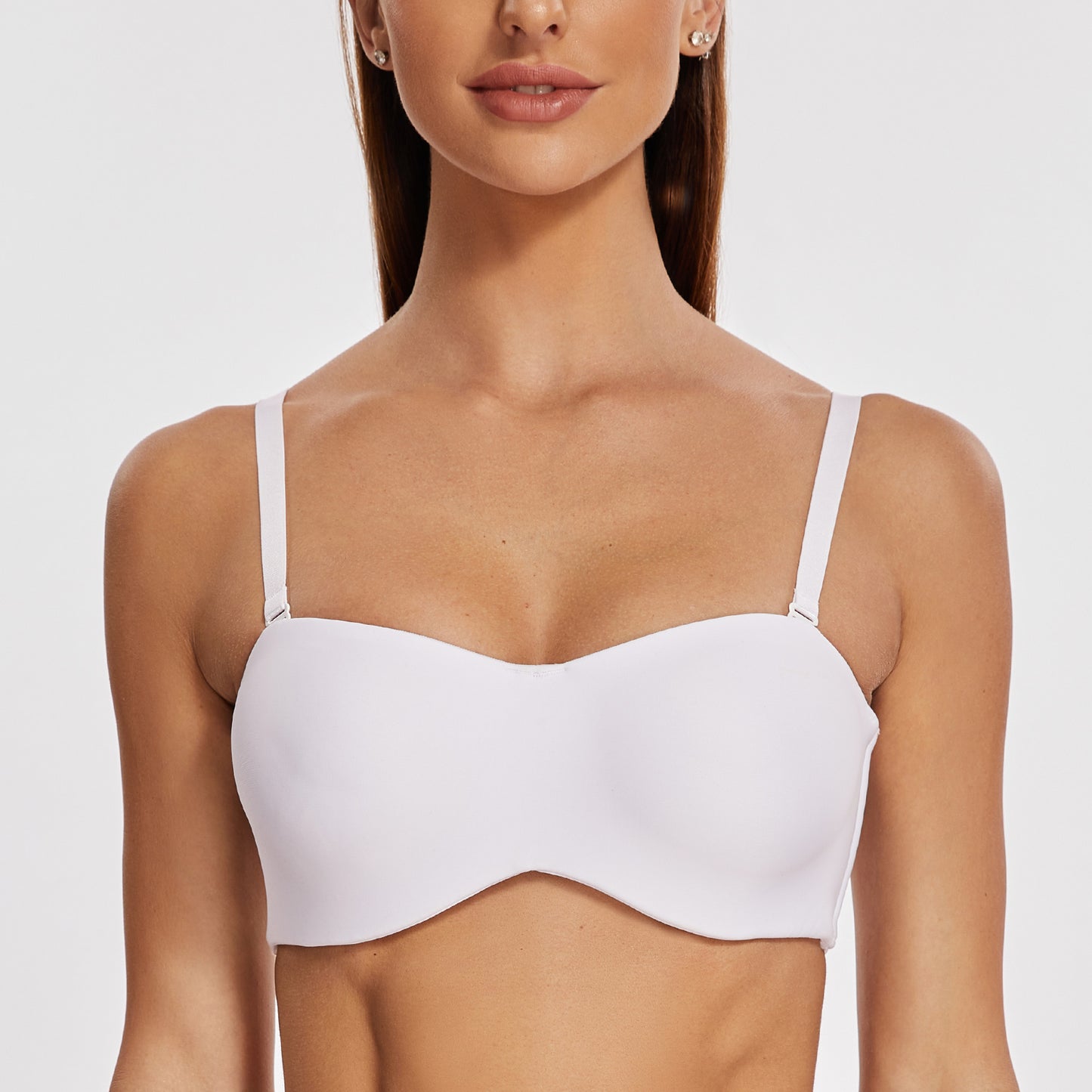 MELENECA Large Bust Minimizer Unlined Bandeau Underwire Strapless Bra