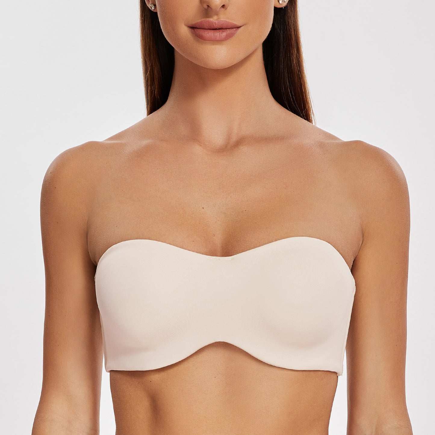 MELENECA Large Bust Minimizer Unlined Bandeau Underwire Strapless Bra