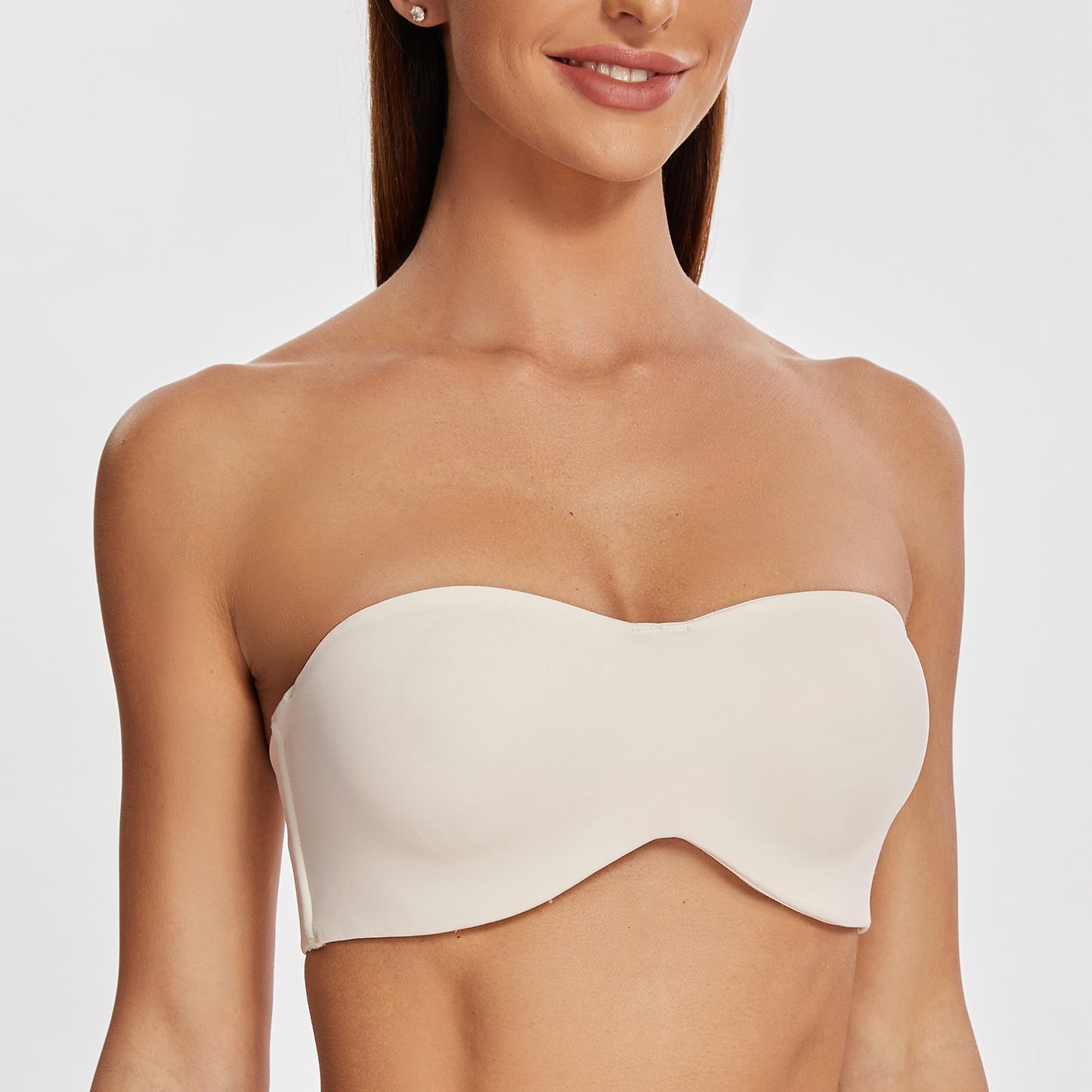 MELENECA Large Bust Minimizer Unlined Bandeau Underwire Strapless Bra