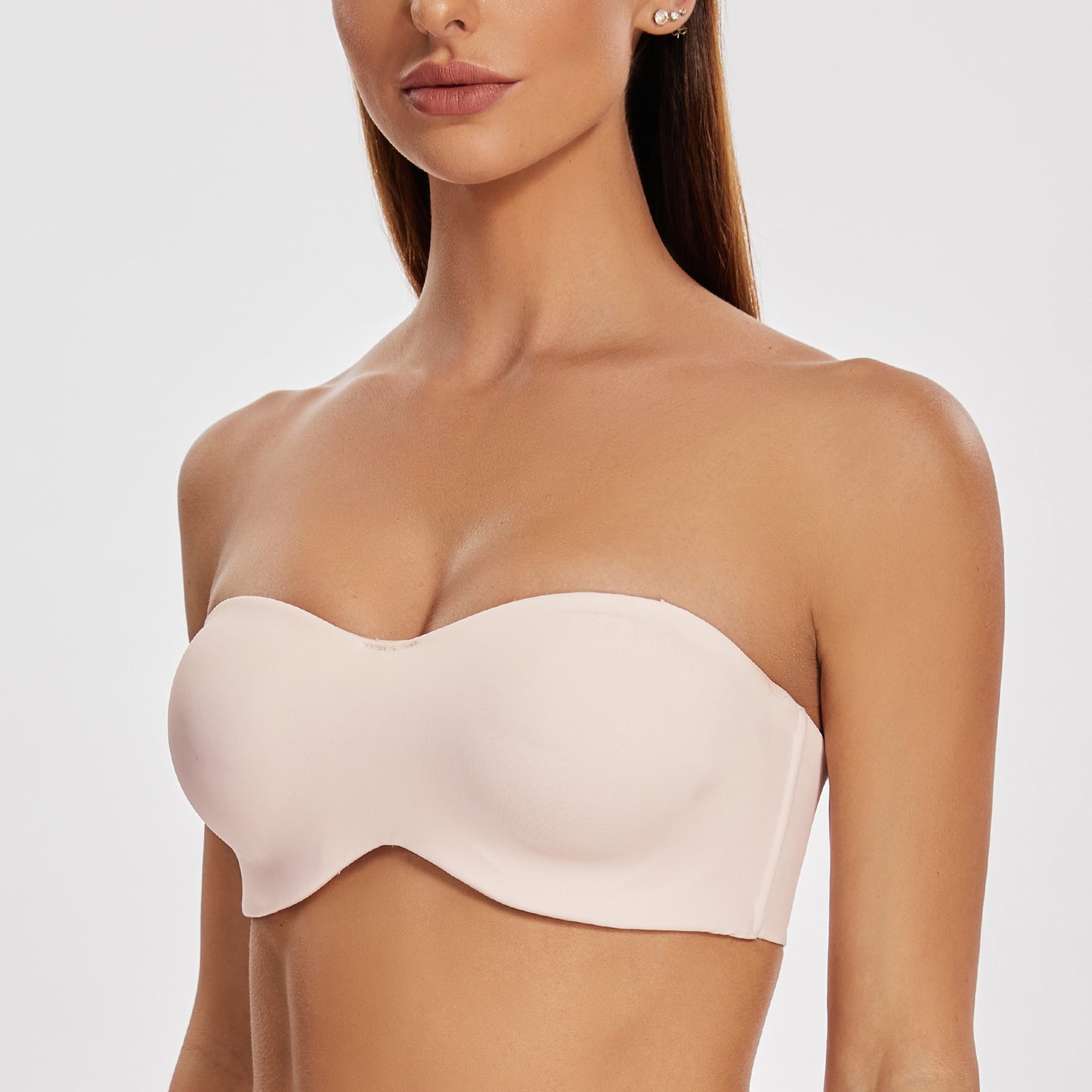 MELENECA Large Bust Minimizer Unlined Bandeau Underwire Strapless Bra