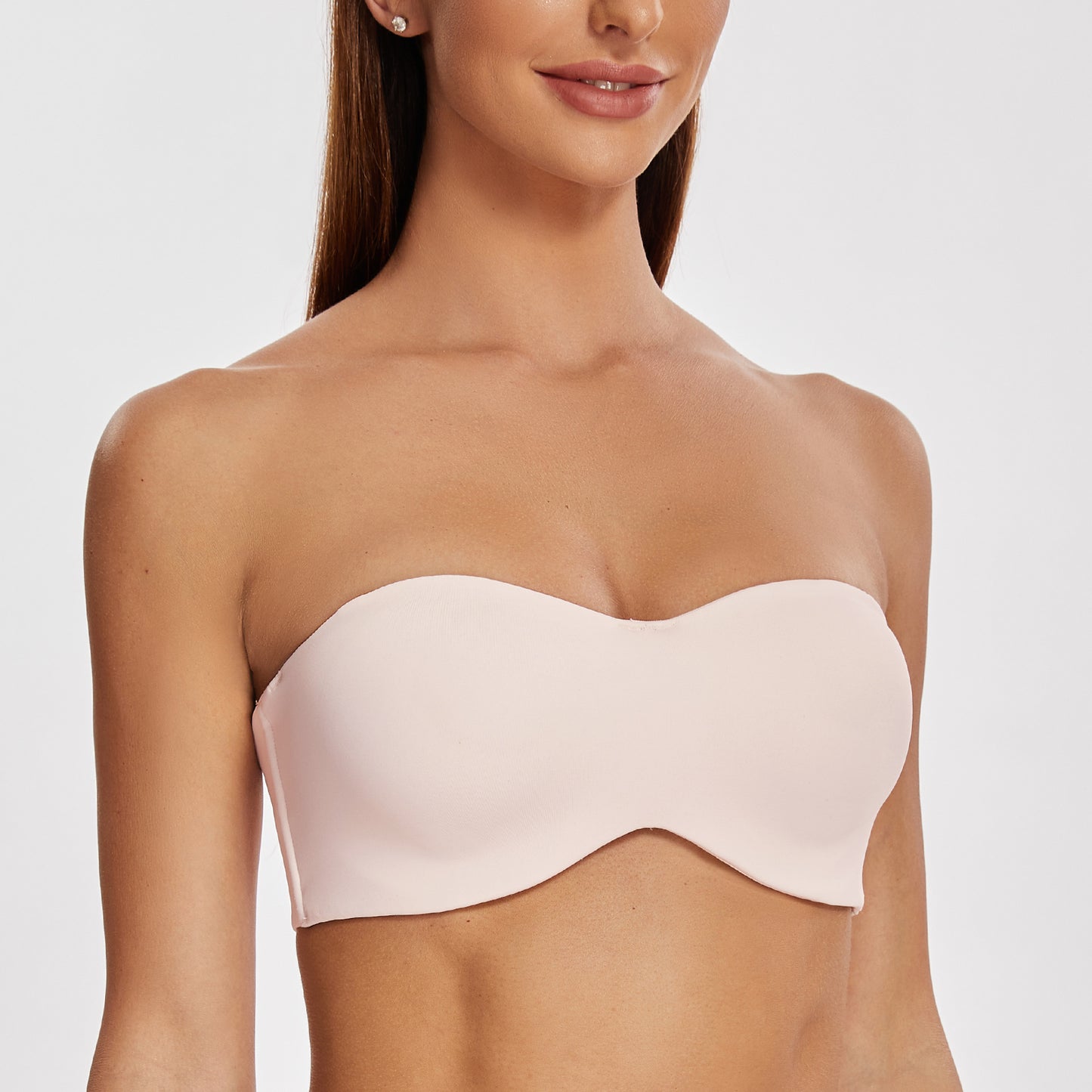 MELENECA Large Bust Minimizer Unlined Bandeau Underwire Strapless Bra