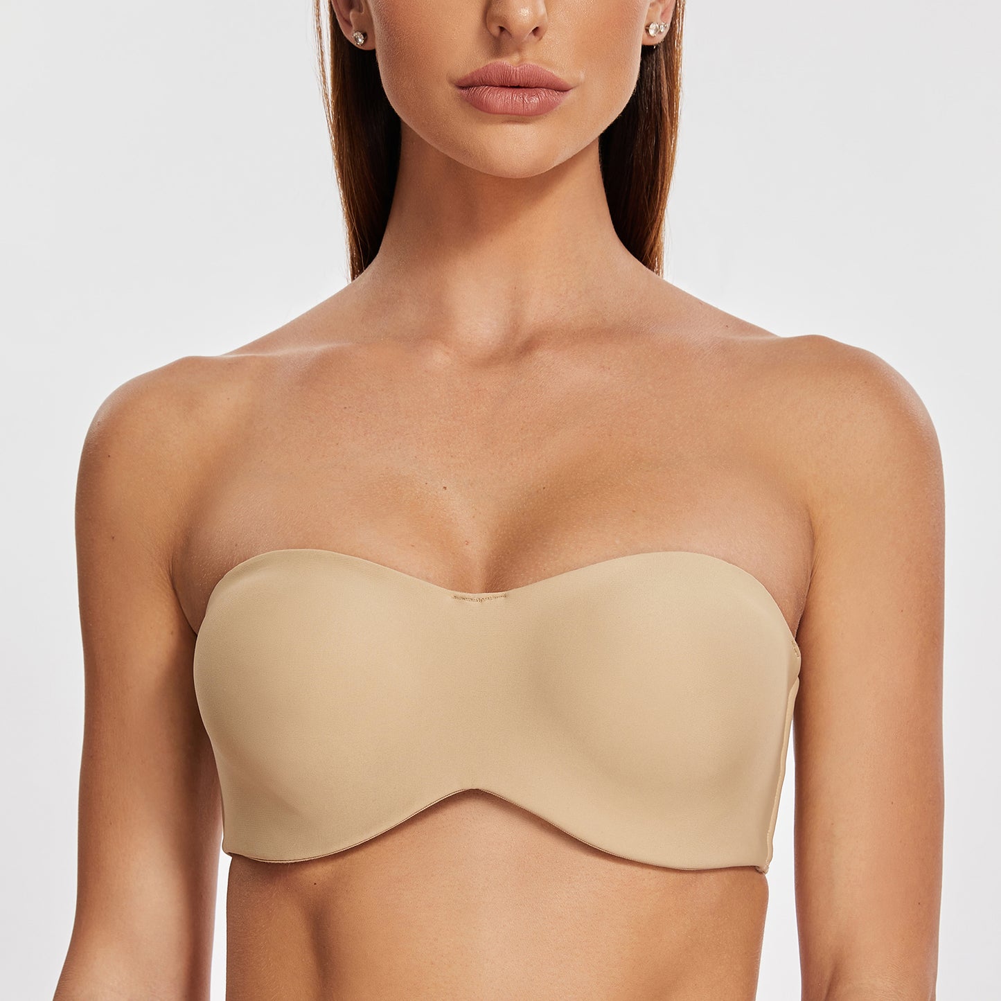 MELENECA Large Bust Minimizer Unlined Bandeau Underwire Strapless Bra