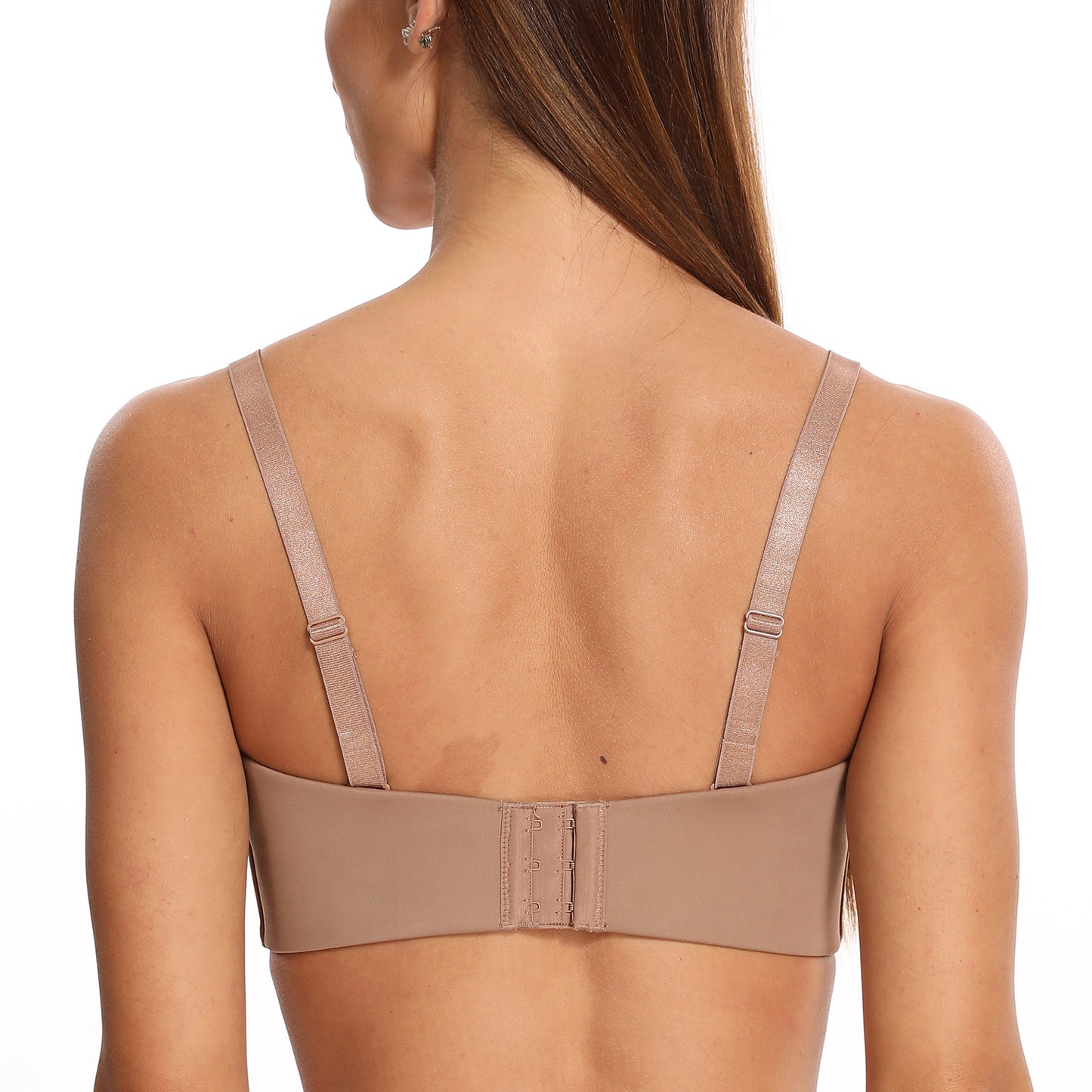 MELENECA Large Bust Minimizer Unlined Bandeau Underwire Strapless Bra