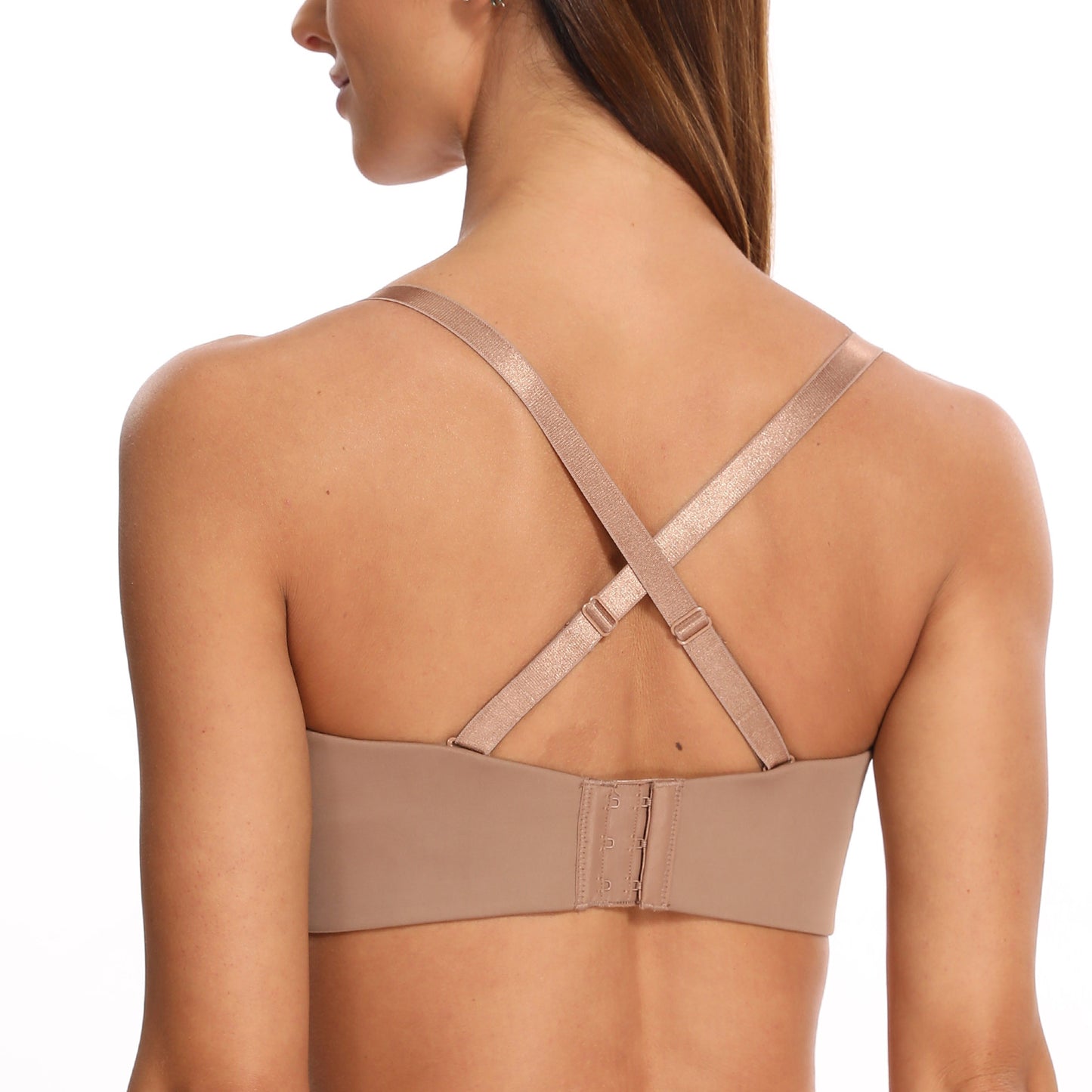 MELENECA Large Bust Minimizer Unlined Bandeau Underwire Strapless Bra