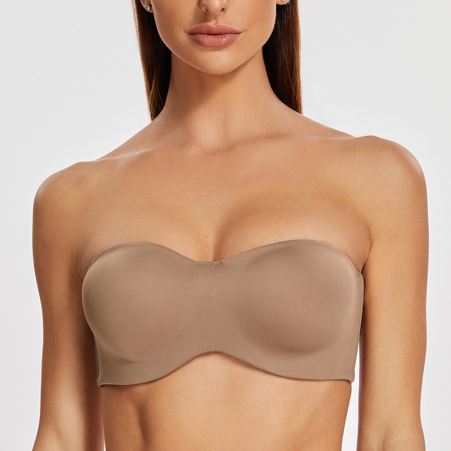 MELENECA Large Bust Minimizer Unlined Bandeau Underwire Strapless Bra