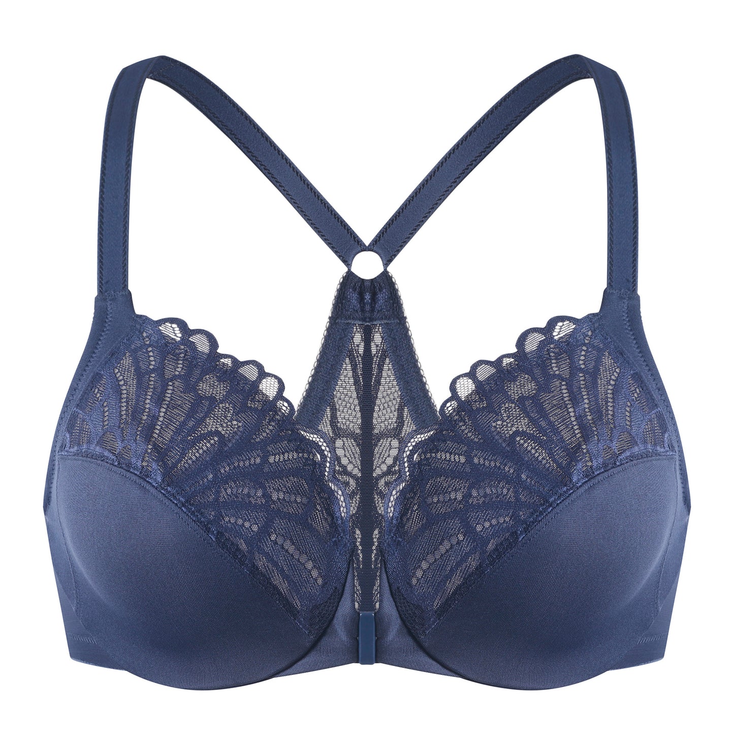 MELENECA Racerback Front Closure Unlined Underwire Bra
