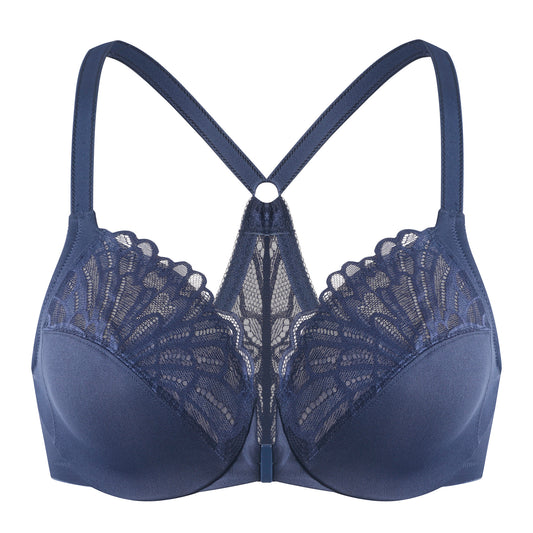 MELENECA Racerback Front Closure Unlined Underwire Bra