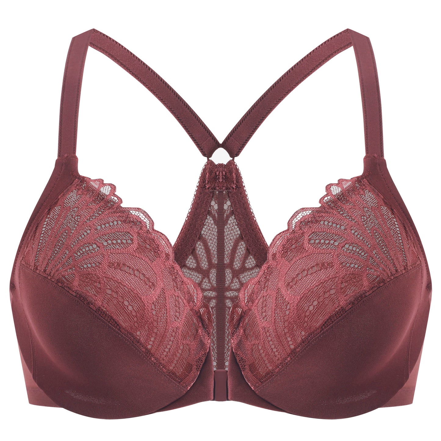 MELENECA Racerback Front Closure Unlined Underwire Bra