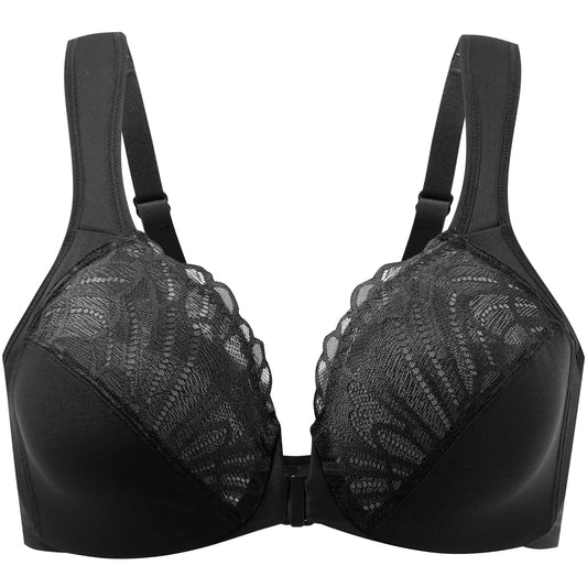 MELENECA Front Closure Underwire Unlined Lace Cup Bras