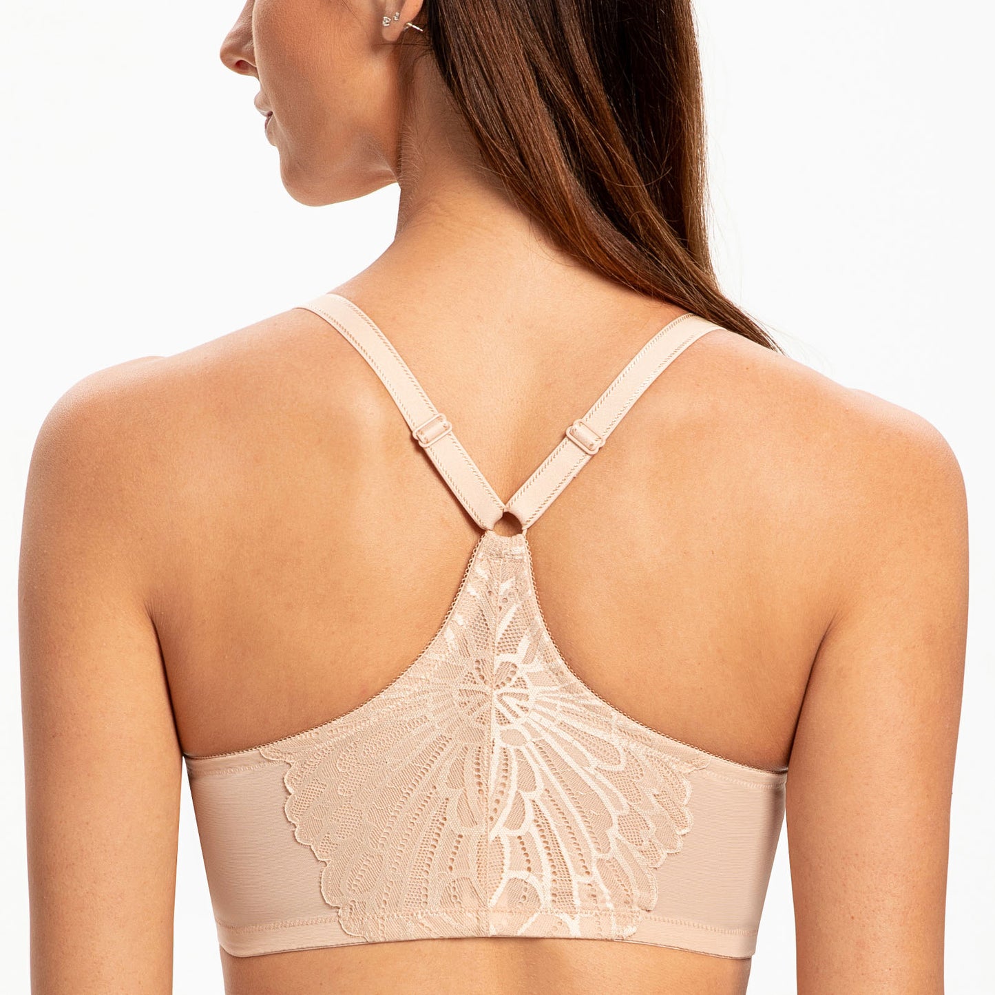 MELENECA Racerback Front Closure Unlined Underwire Bra