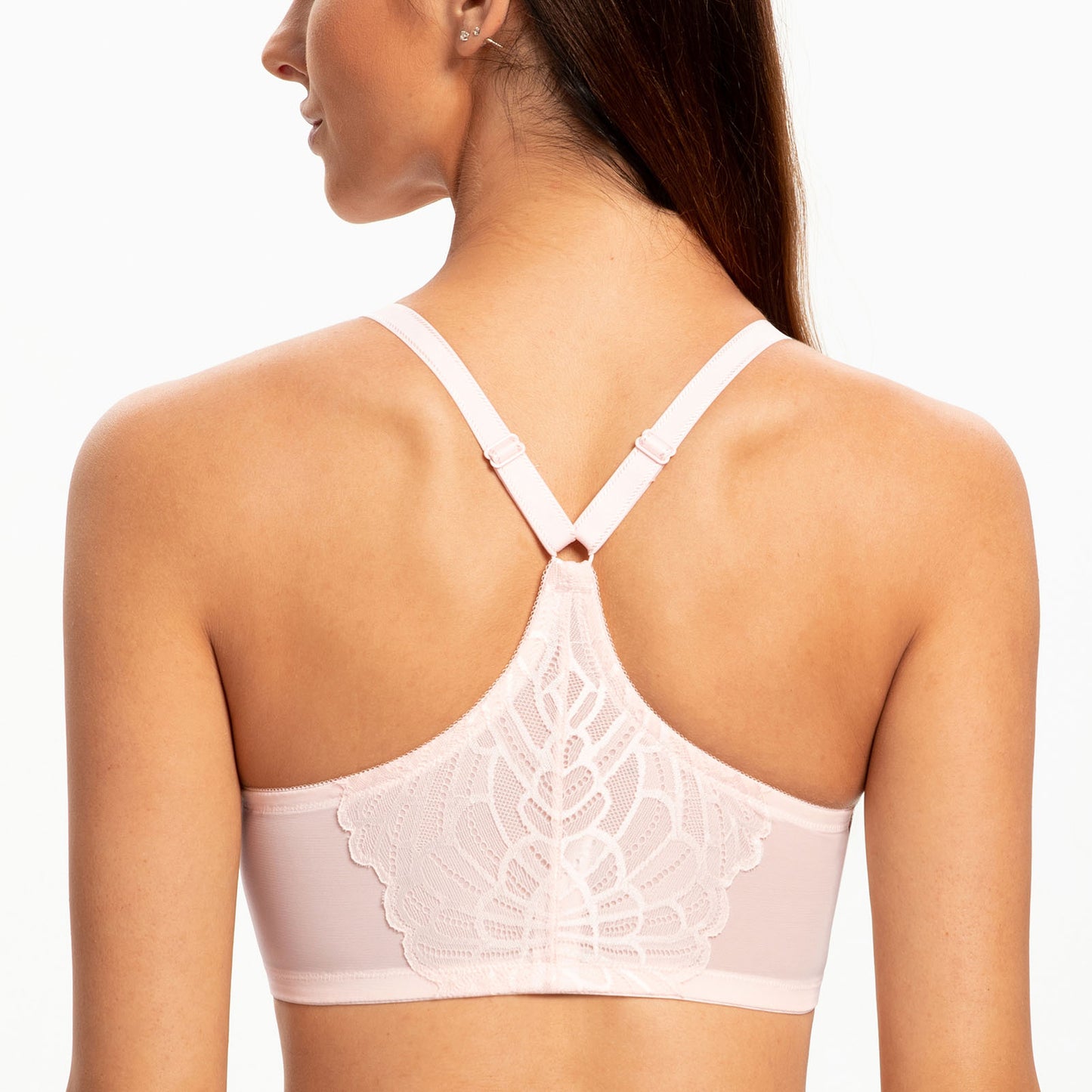 MELENECA Racerback Front Closure Unlined Underwire Bra