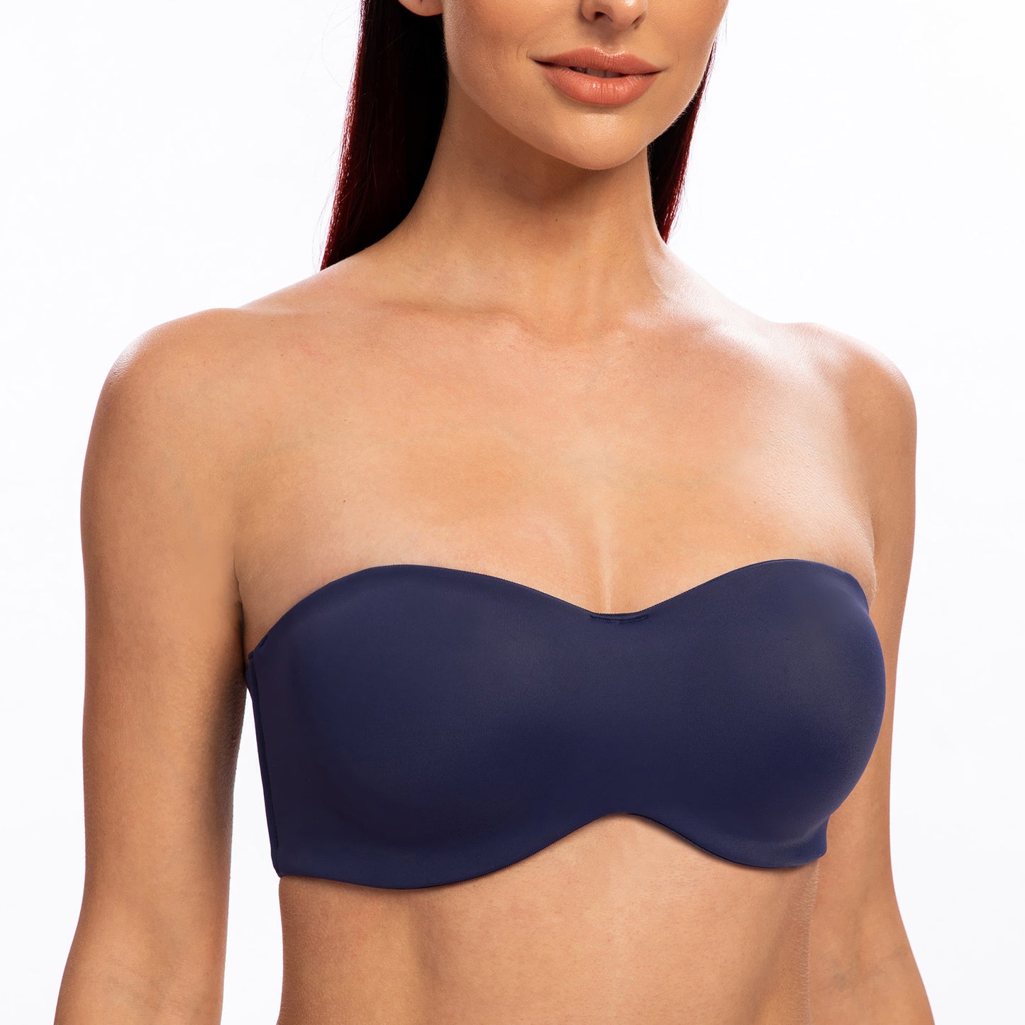 MELENECA Large Bust Minimizer Unlined Bandeau Underwire Strapless Bra
