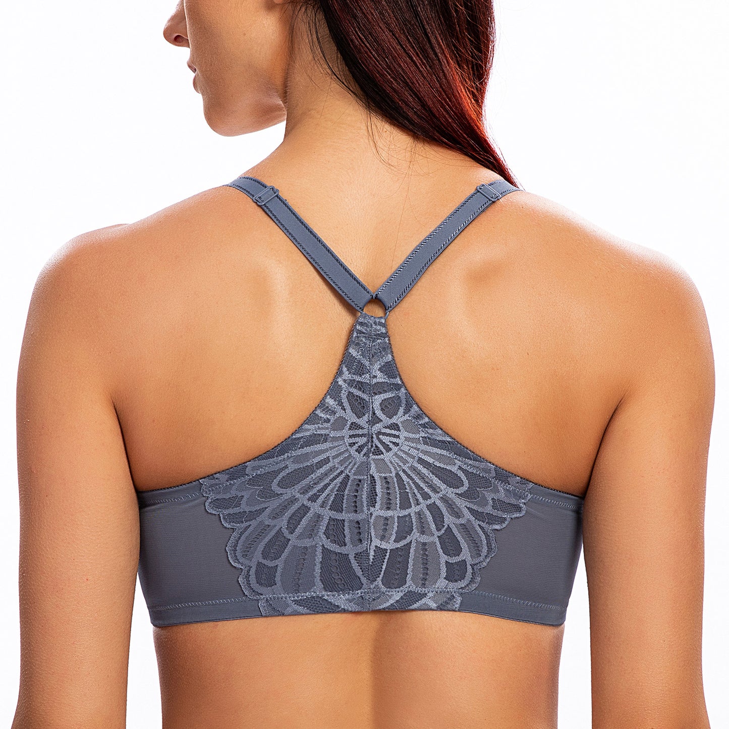 MELENECA Racerback Front Closure Unlined Underwire Bra