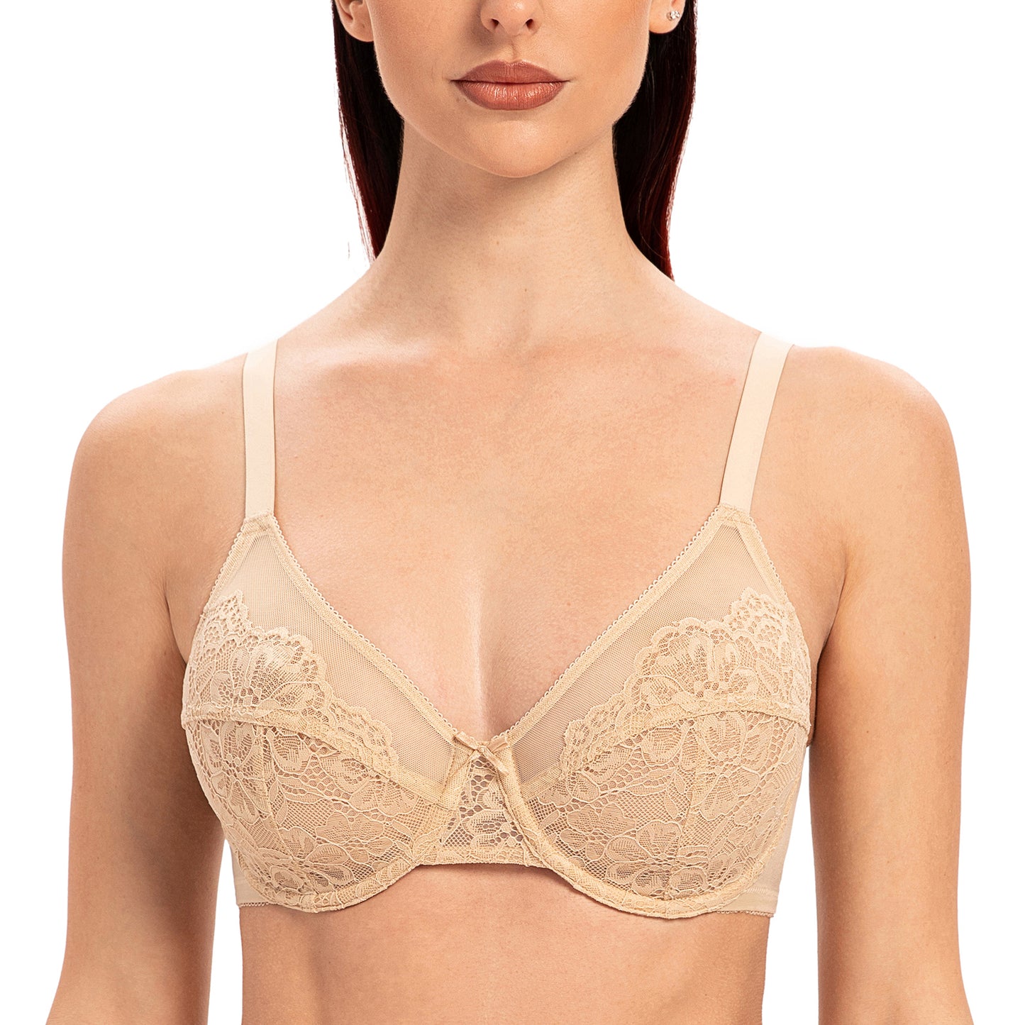 MELENECA Full Coverage No Padding Minimizer Underwire Bra