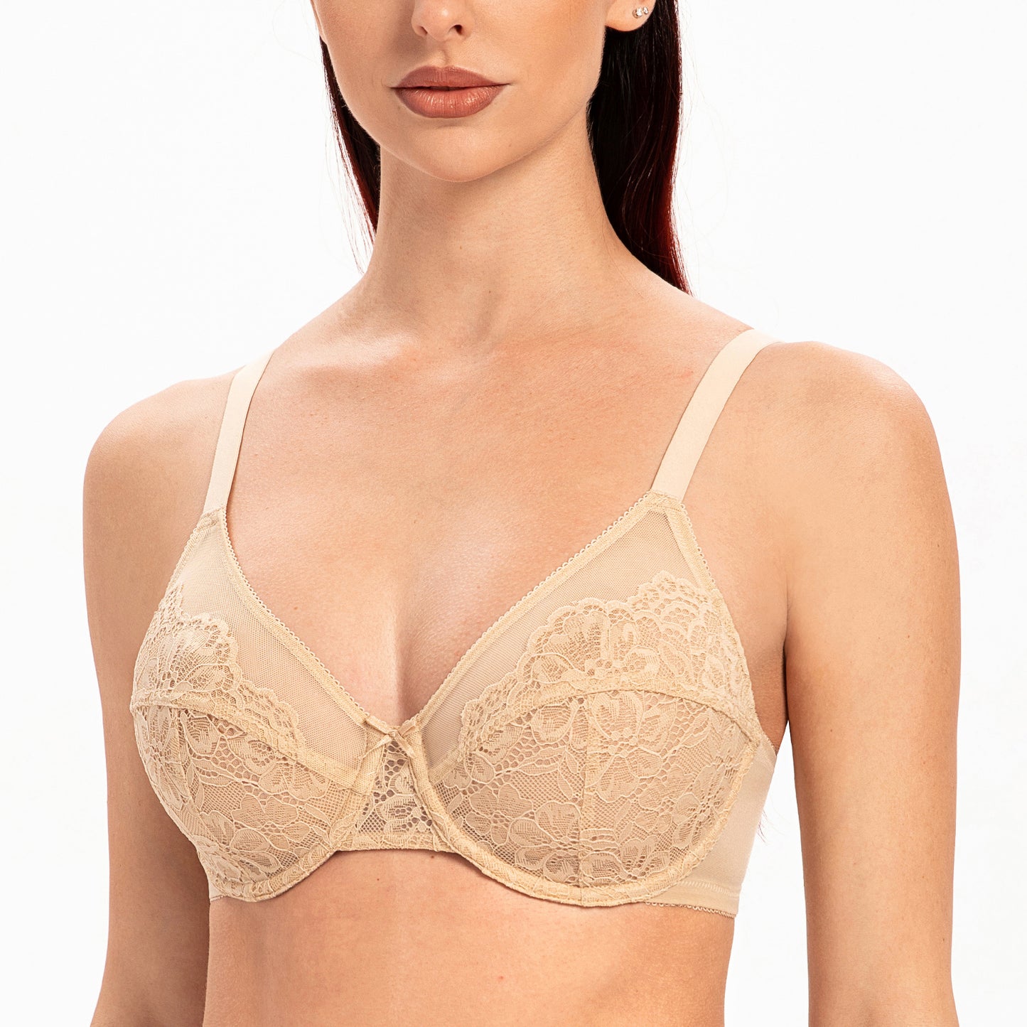 MELENECA Full Coverage No Padding Minimizer Underwire Bra