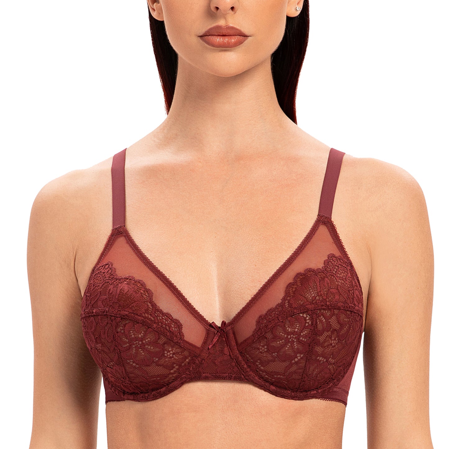 MELENECA Full Coverage No Padding Minimizer Underwire Bra