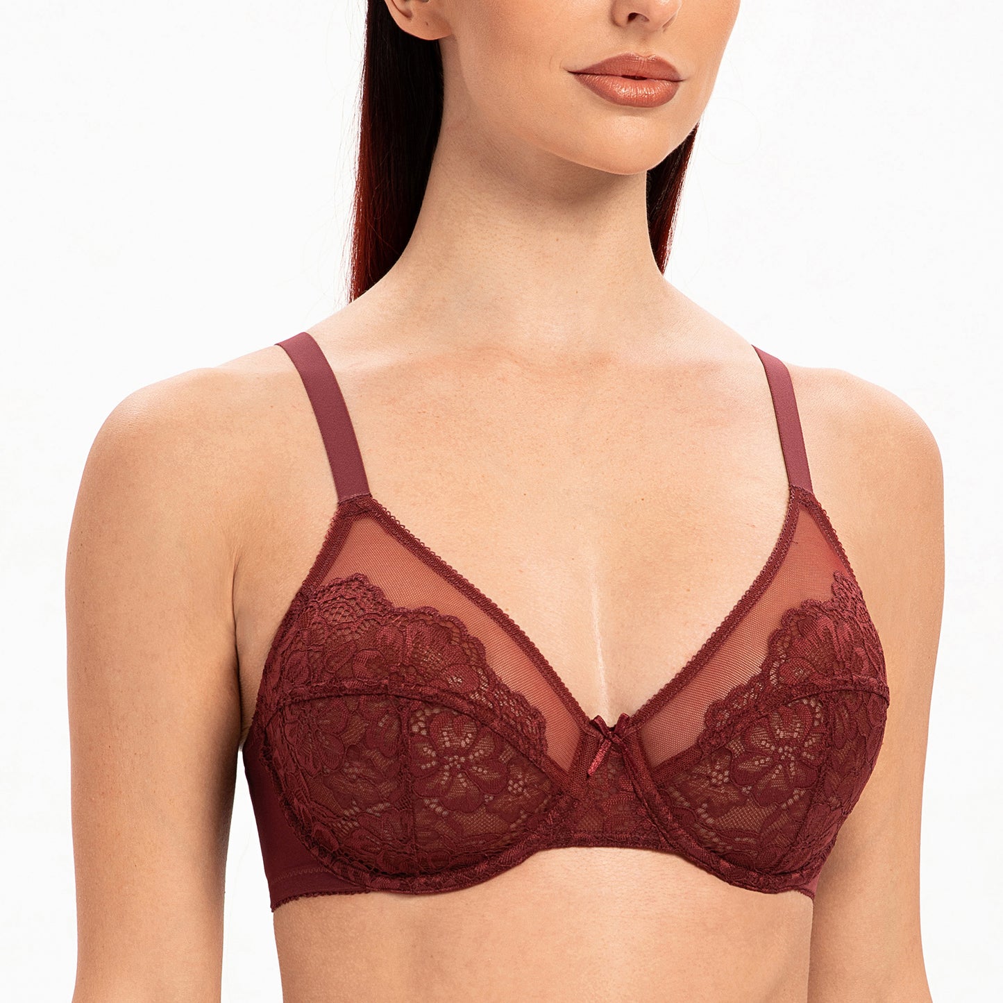 MELENECA Full Coverage No Padding Minimizer Underwire Bra