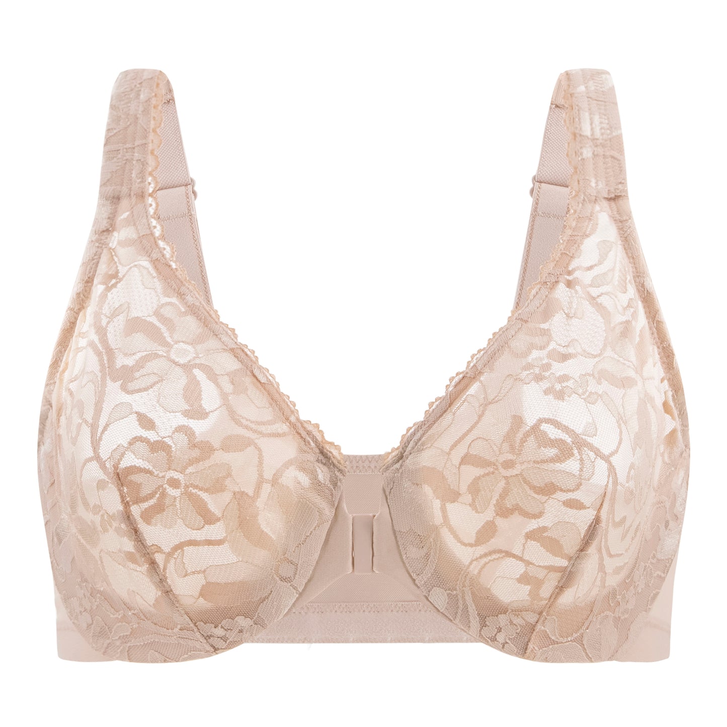 MELENECA Front Closure Racerback Stretch Lace Underwire Bra